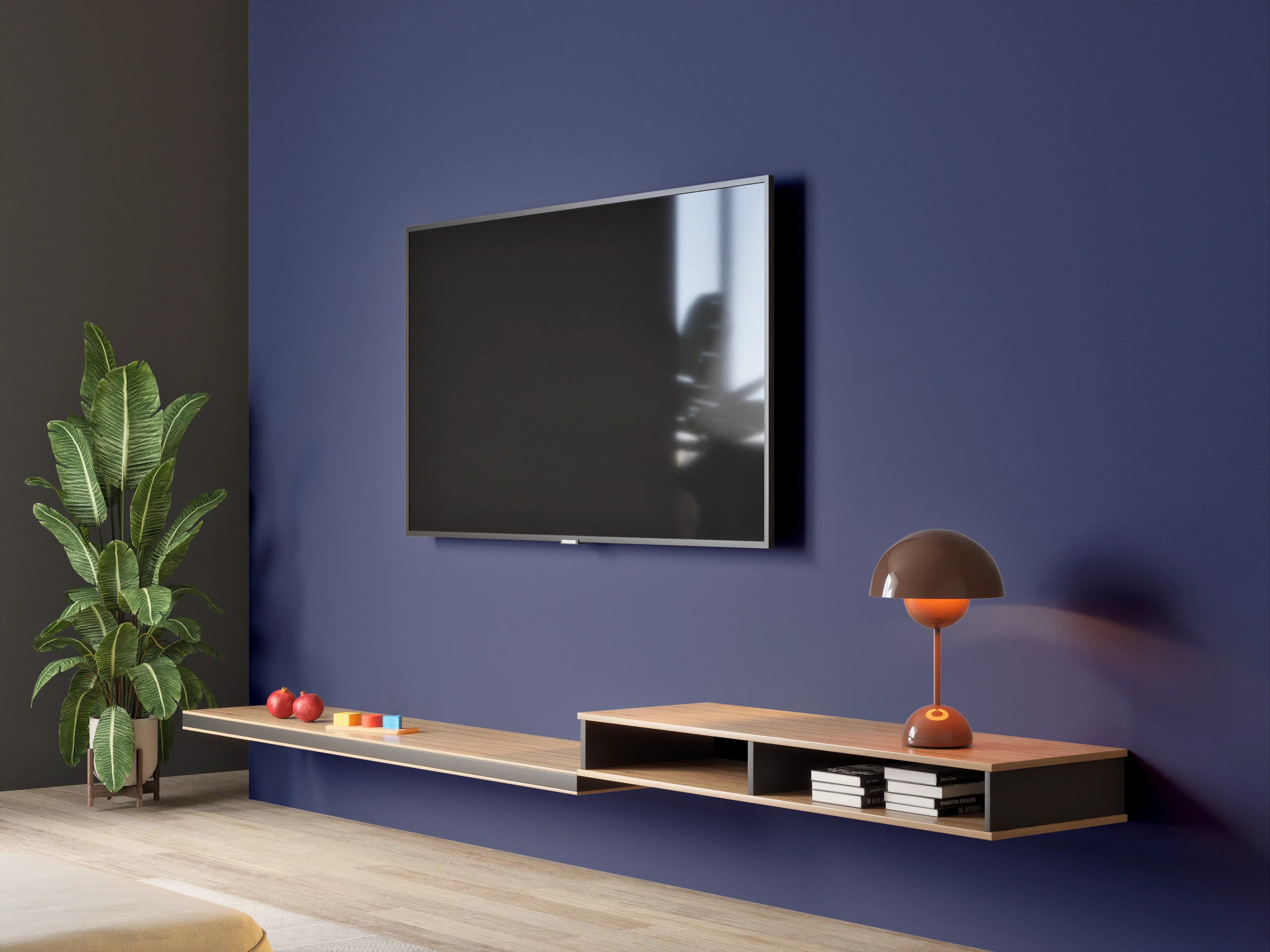 Wandverkleidung Wohnzimmer - RAL 5013 (Kobaltblau)