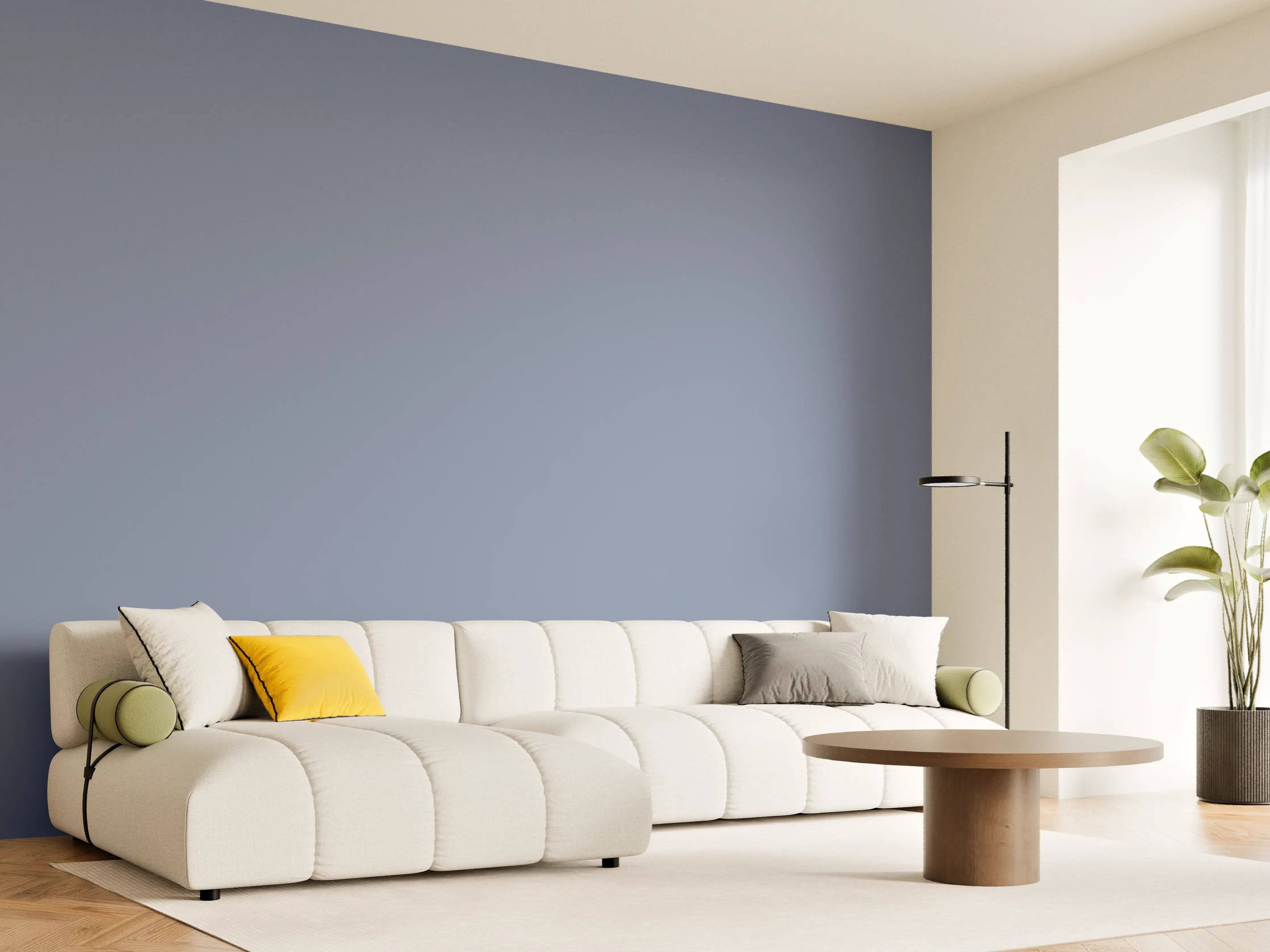 Wandverkleidung Wohnzimmer - RAL 5014 (Taubenblau)