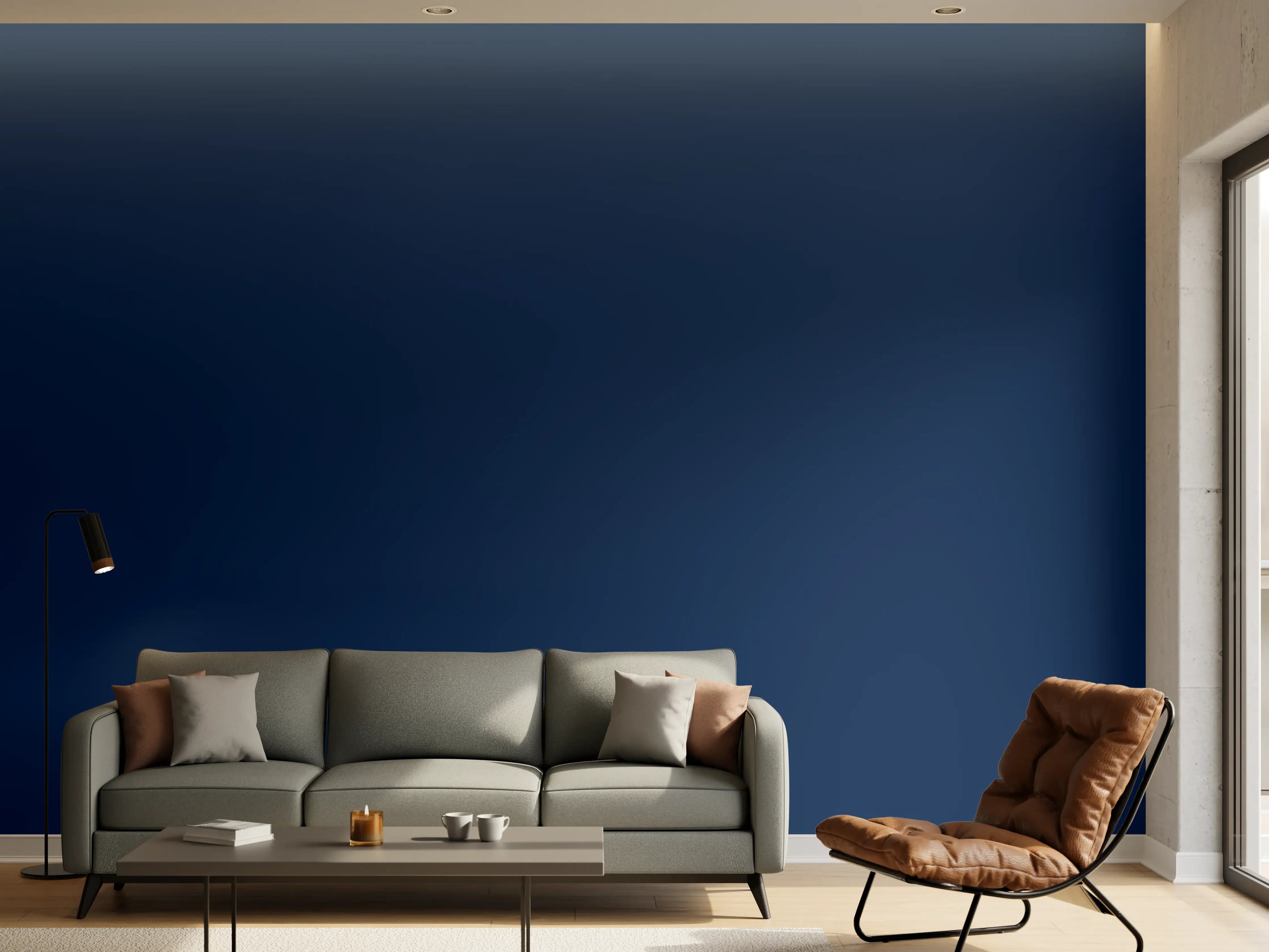 Wandverkleidung Wohnzimmer - RAL 5026 (Perlnachtblau)