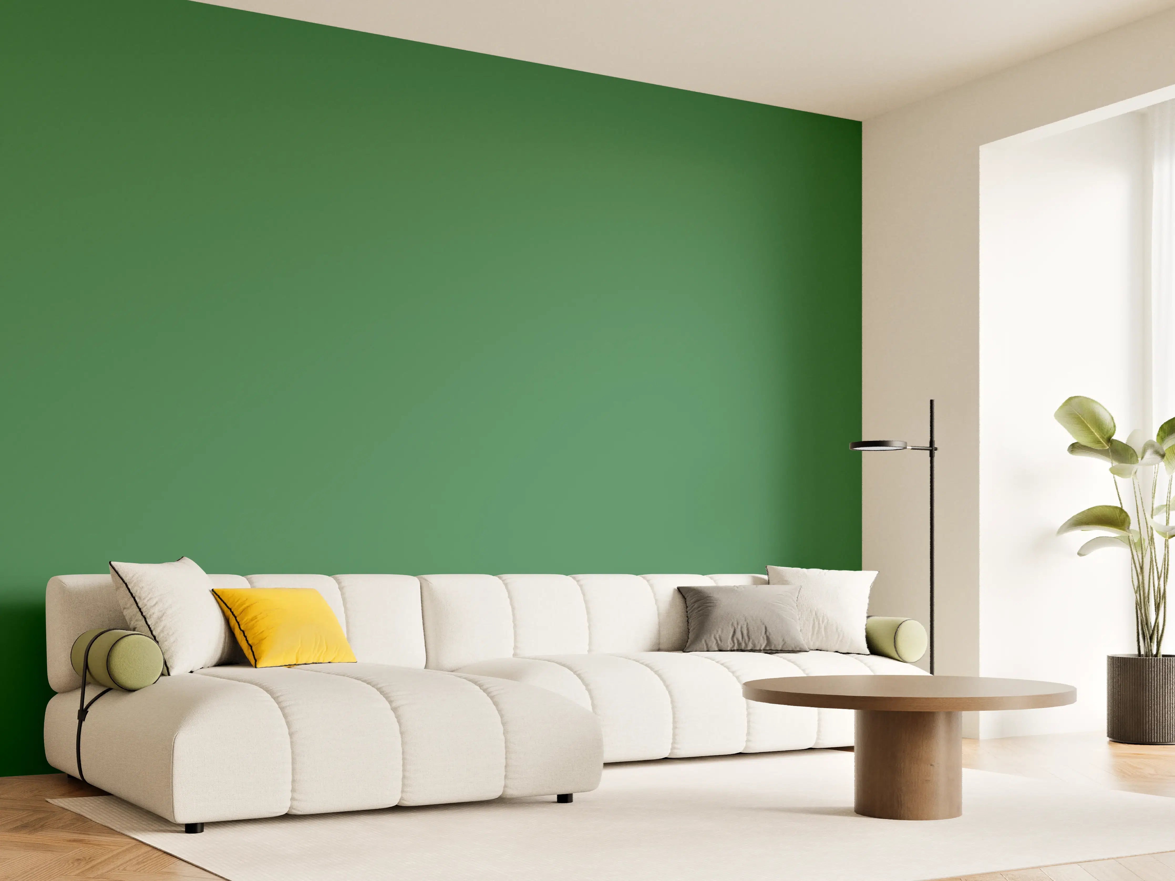 Wandverkleidung Wohnzimmer - RAL 6001 (Smaragdgrün)