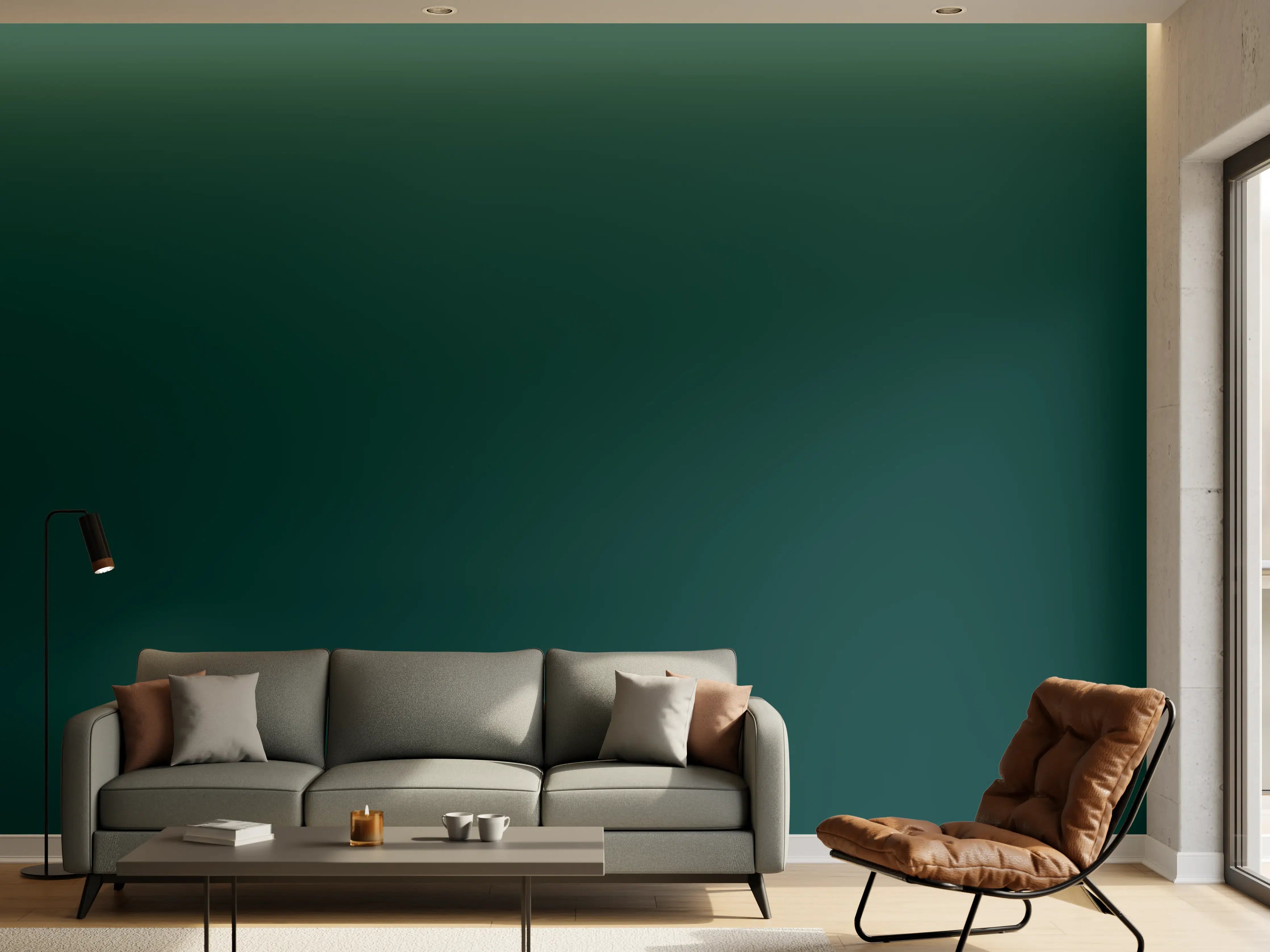 Wandverkleidung Wohnzimmer - RAL 6004 (Blaugrün)