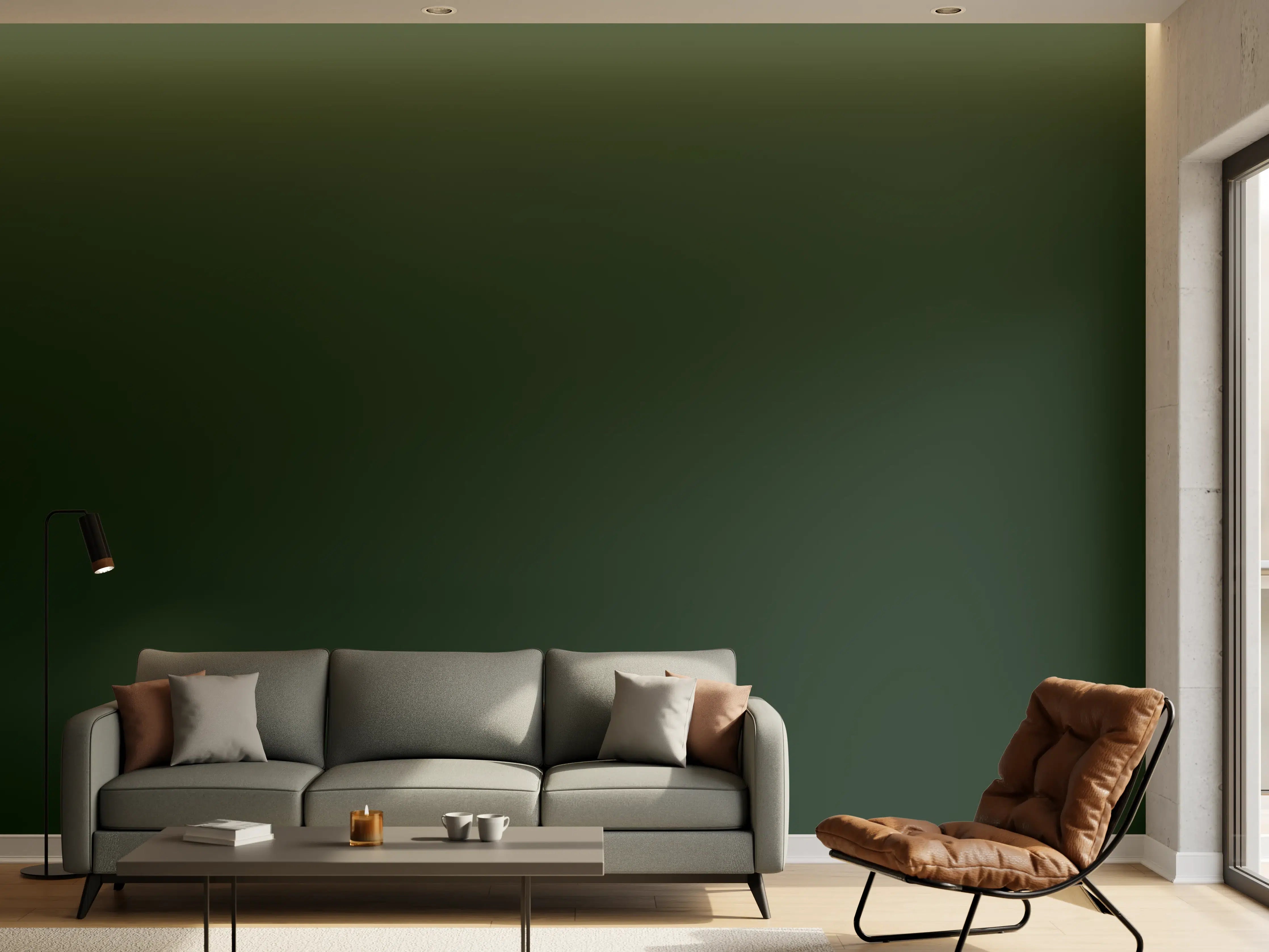 Wandverkleidung Wohnzimmer - RAL 6009 (Tannengrün)