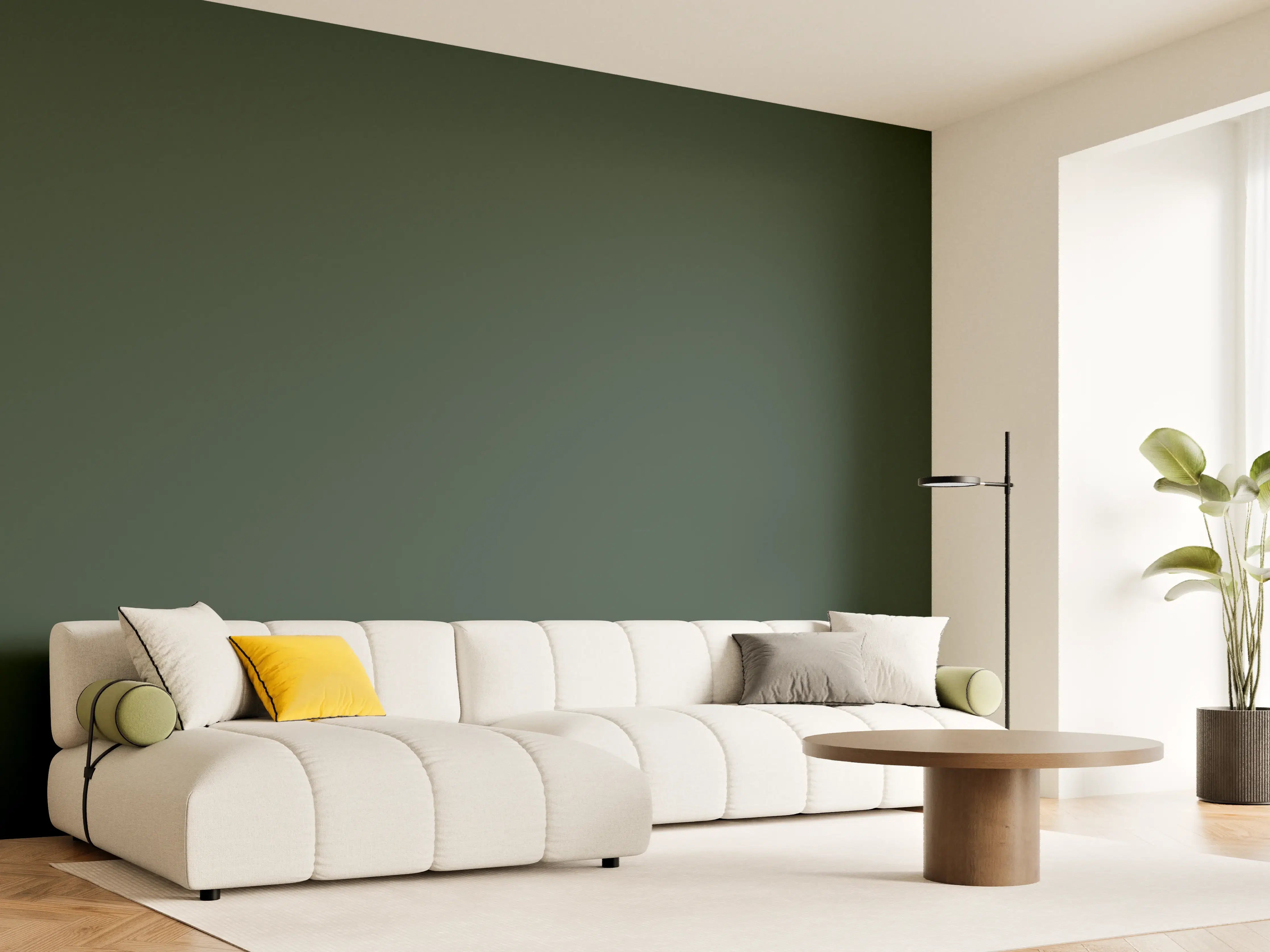 Wandverkleidung Wohnzimmer - RAL 6009 (Tannengrün)