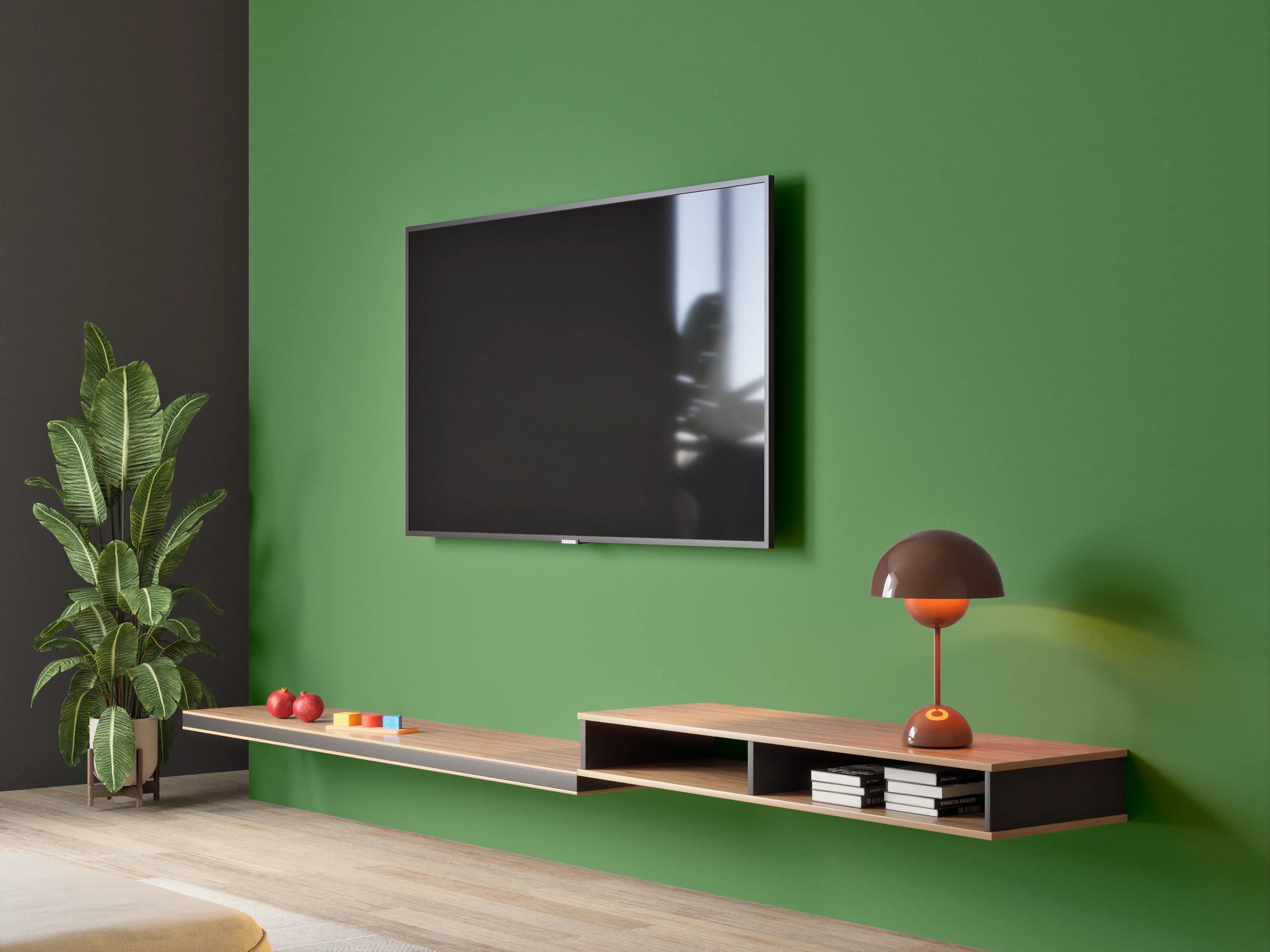 Wandverkleidung Wohnzimmer - RAL 6010 (Grasgrün)