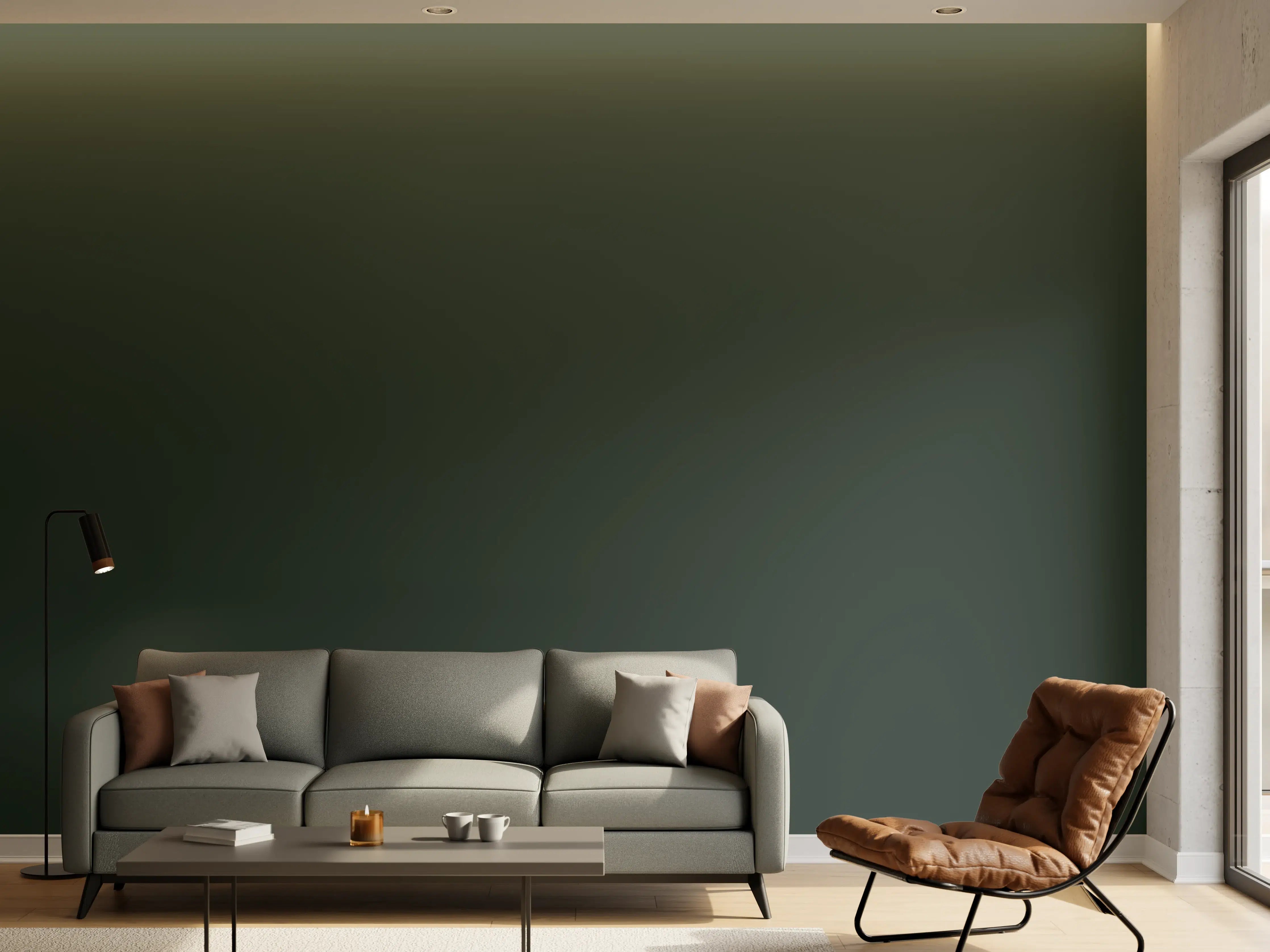 Wandverkleidung Wohnzimmer - RAL 6012 (Schwarzgrün)