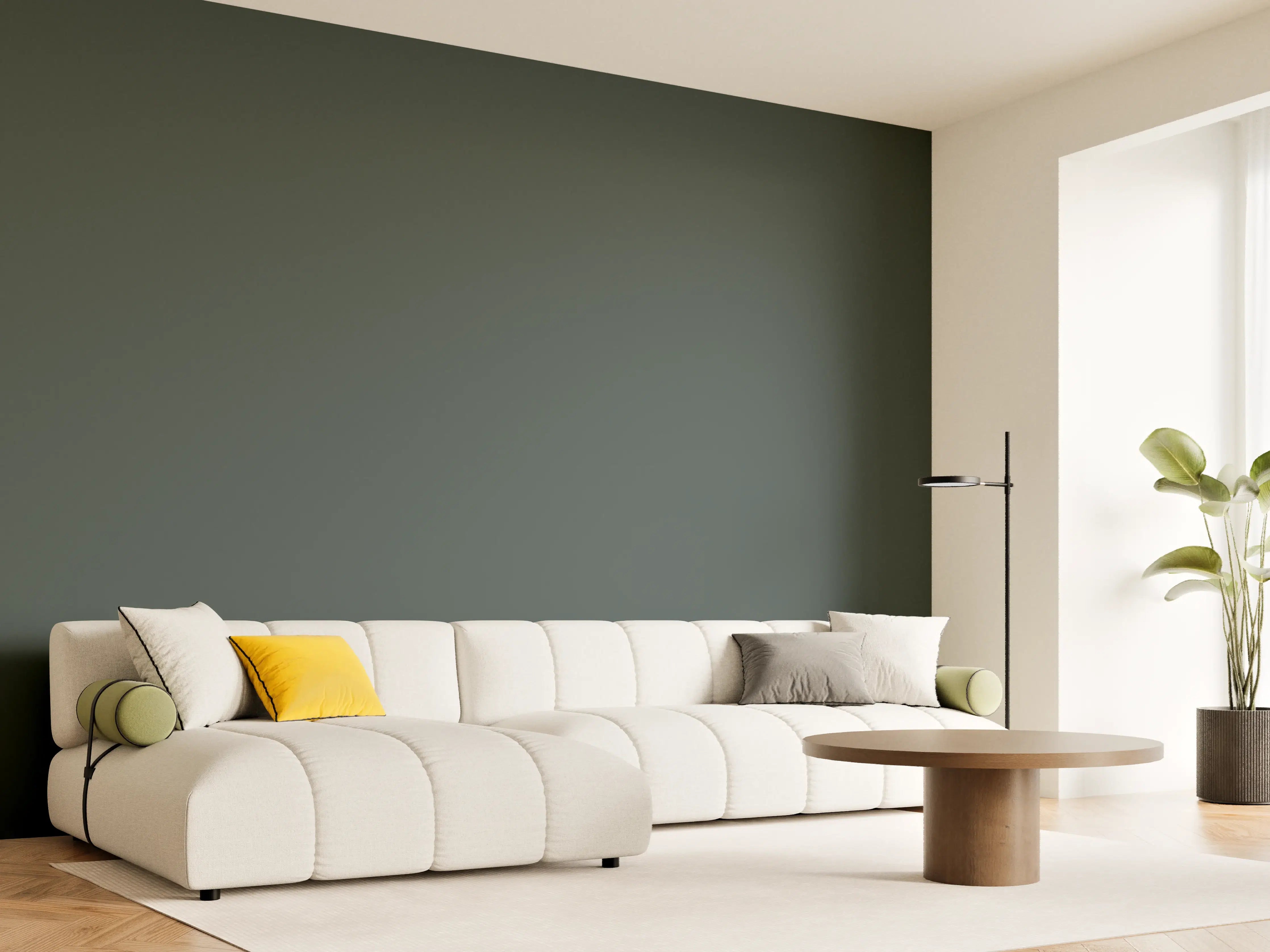 Wandverkleidung Wohnzimmer - RAL 6012 (Schwarzgrün)