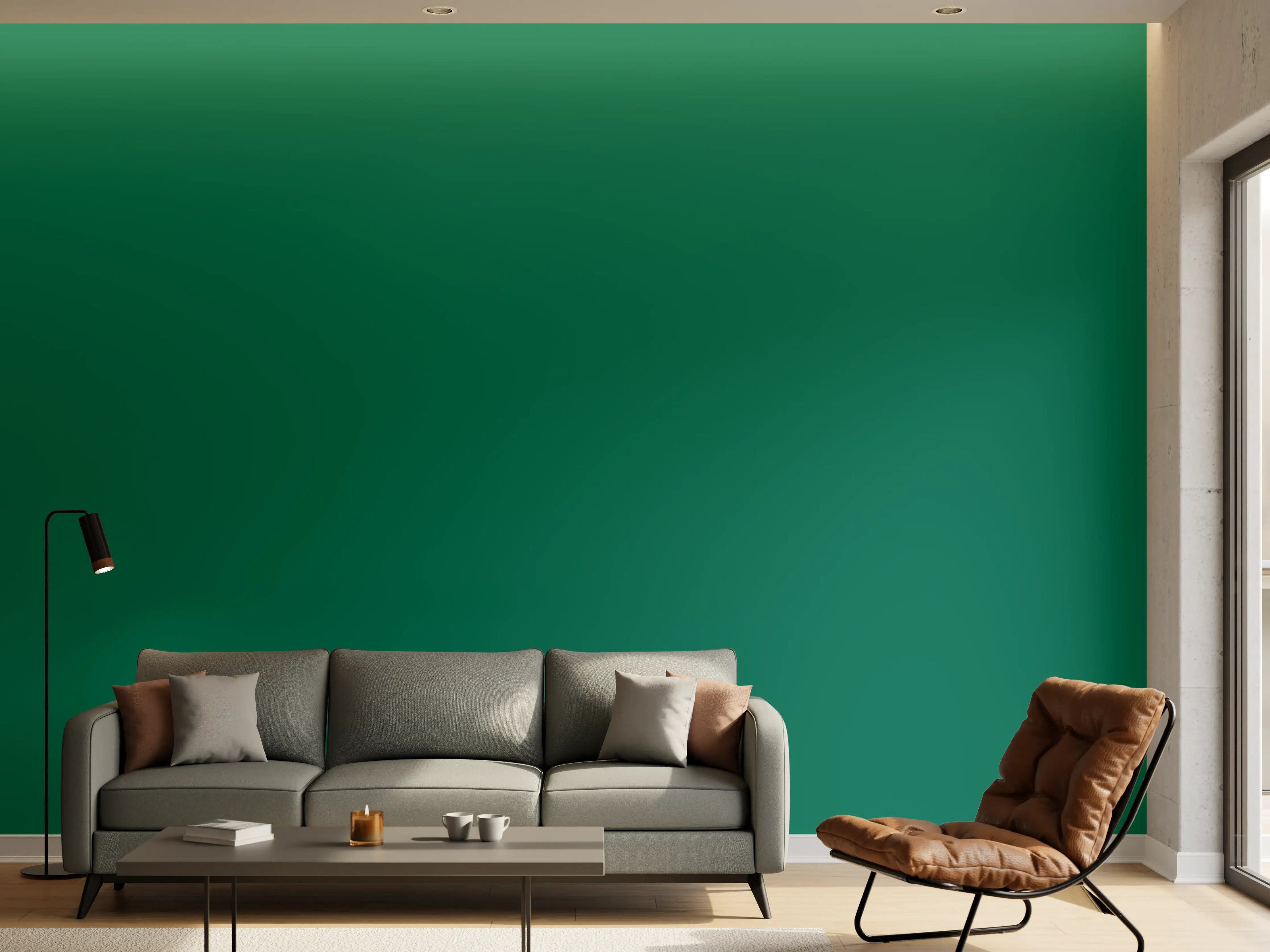 Wandverkleidung Wohnzimmer - RAL 6016 (Türkisgrün)