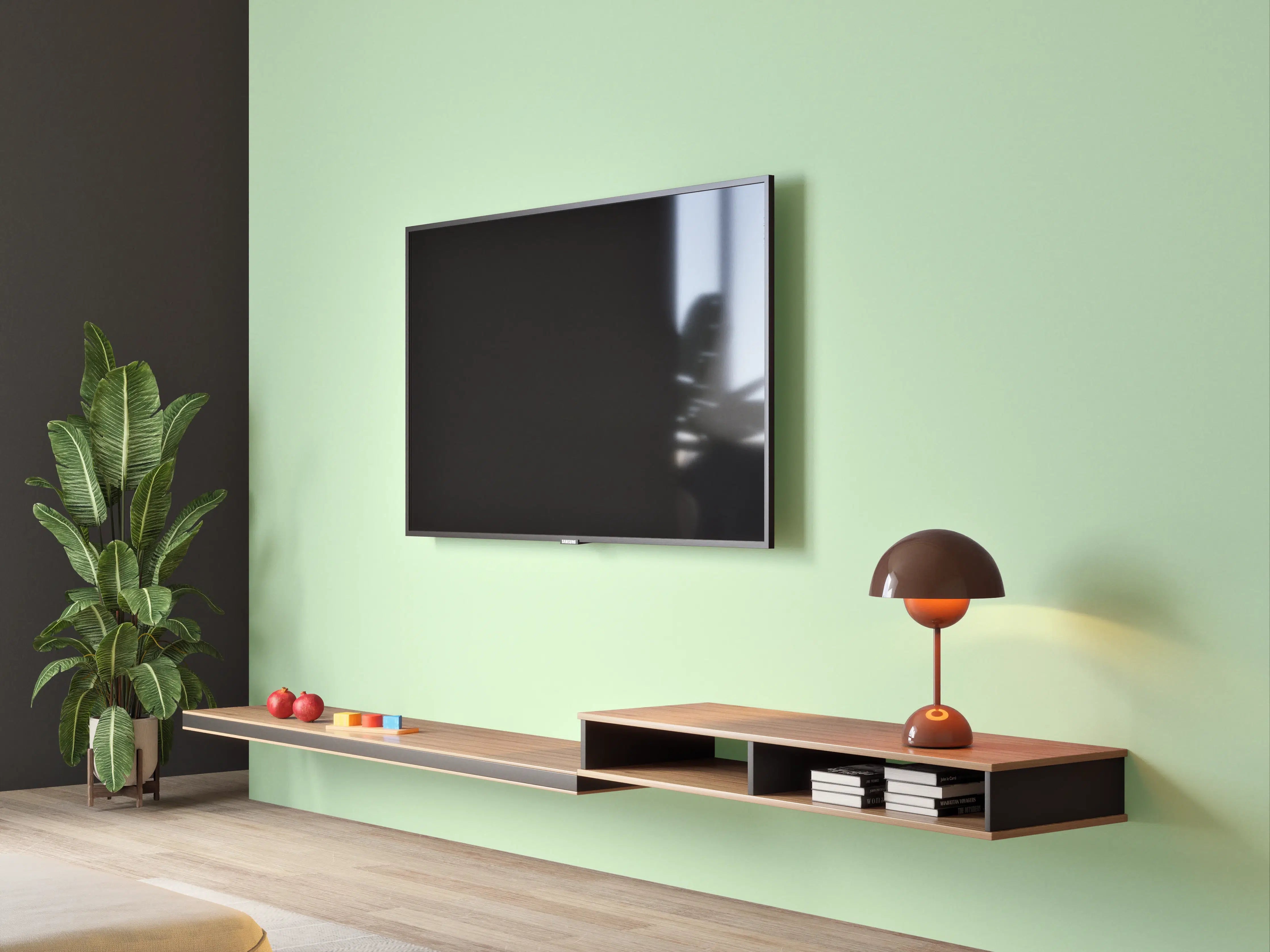 Wandverkleidung Wohnzimmer - RAL 6019 (pastellgrün)