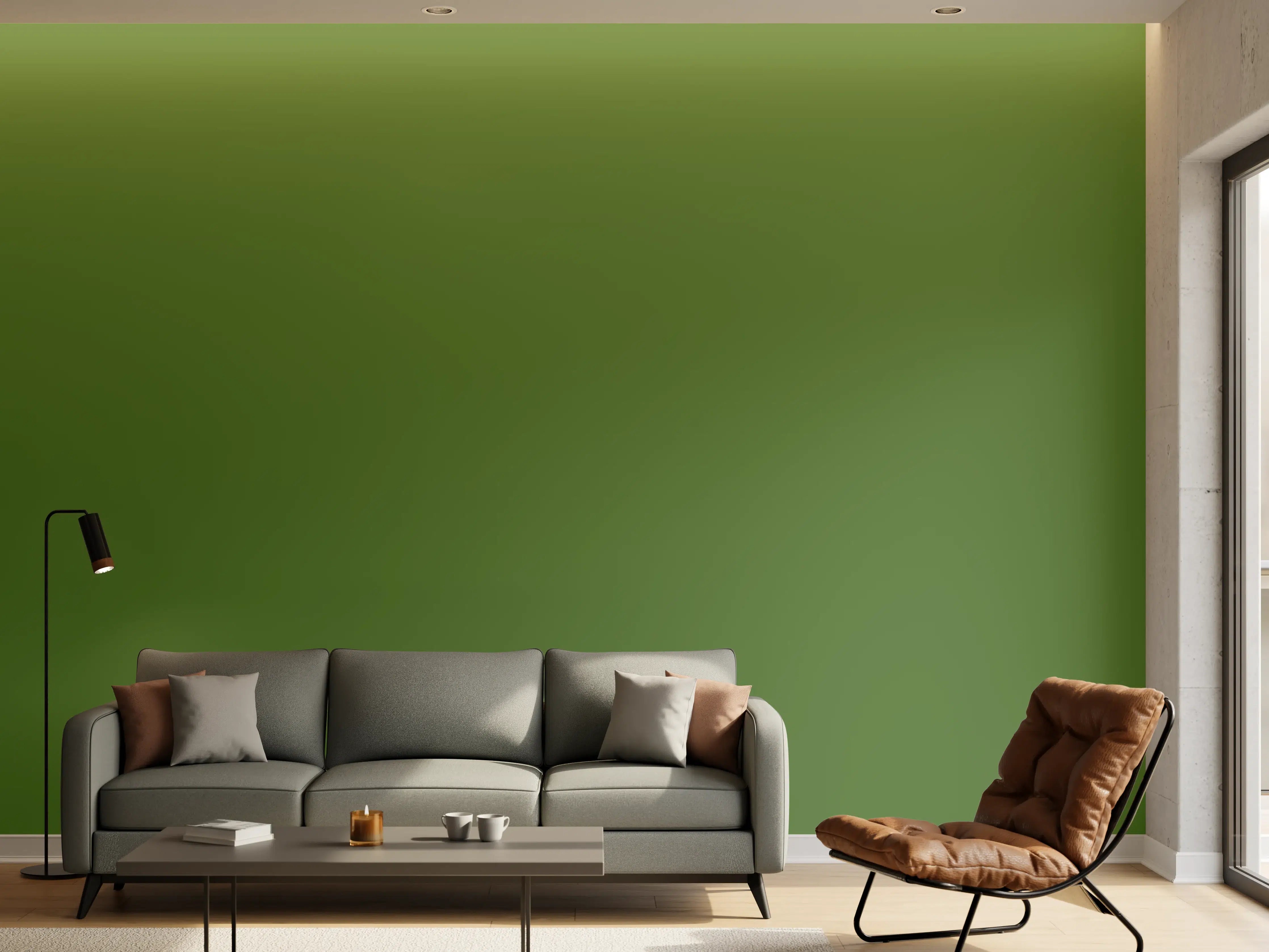 Wandverkleidung Wohnzimmer - RAL 6025 (Farngrün)