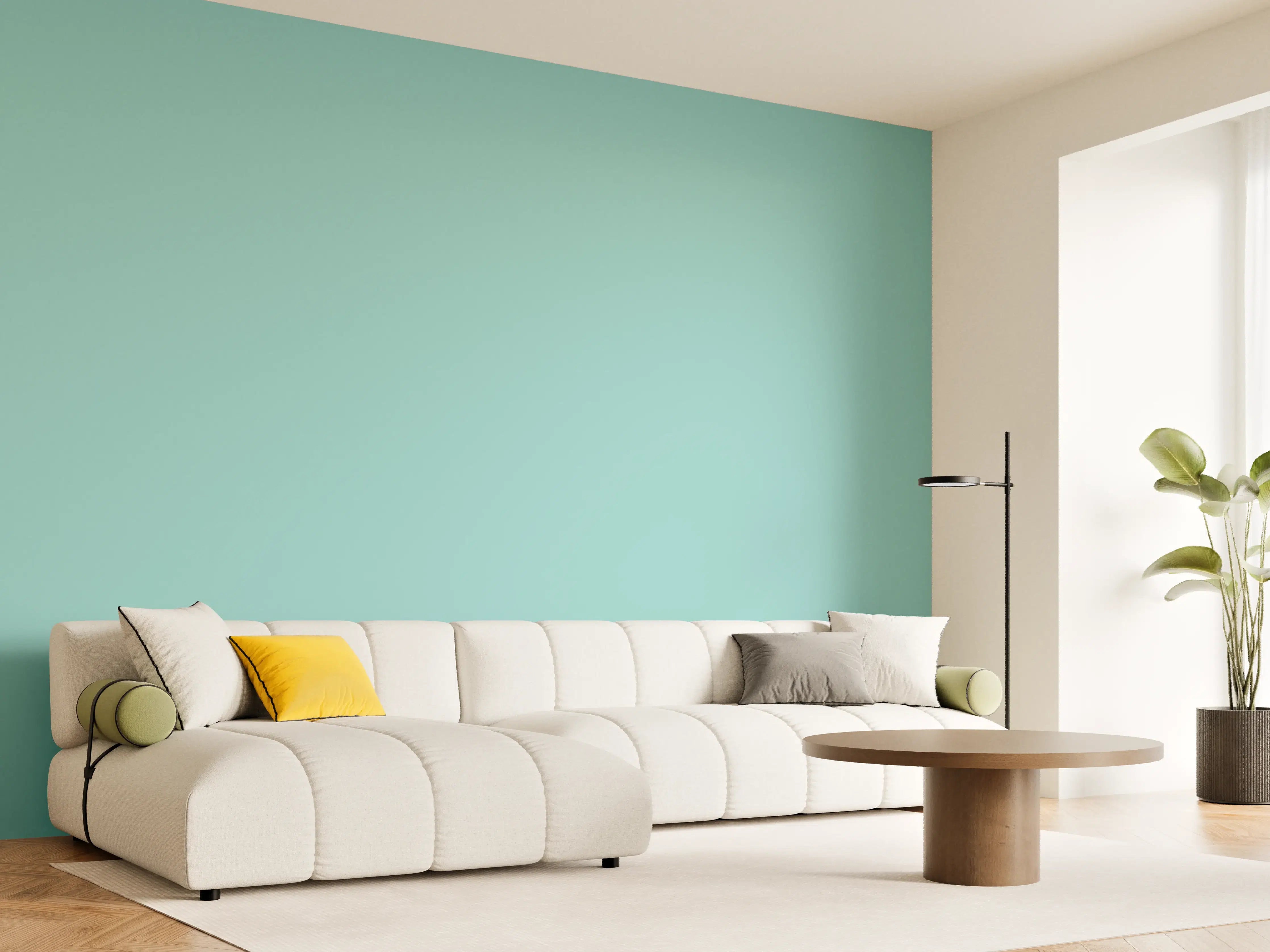 Wandverkleidung Wohnzimmer - RAL 6027 (Hellgrün)
