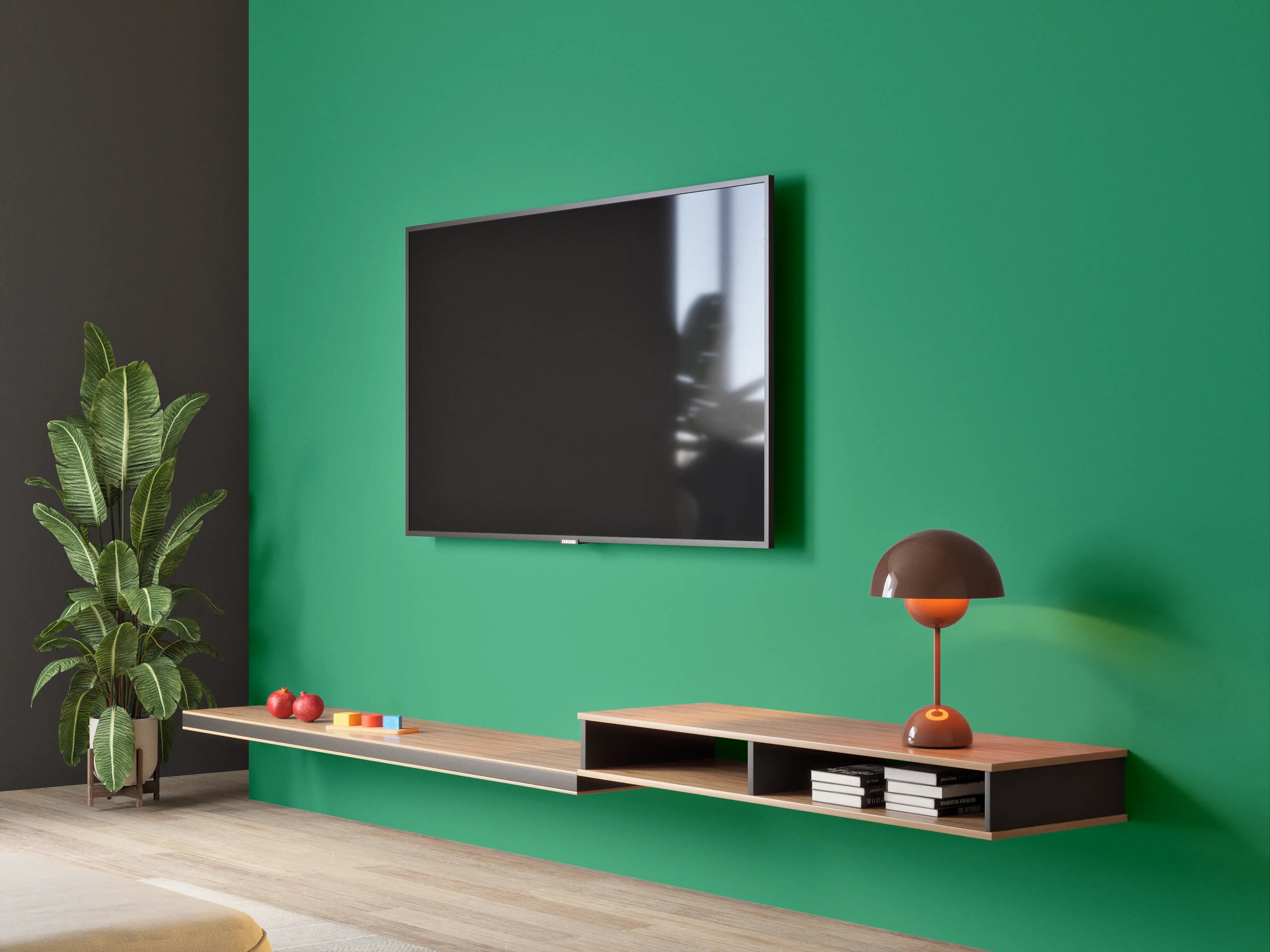 Wandverkleidung Wohnzimmer - RAL 6032 (Signalgrün)