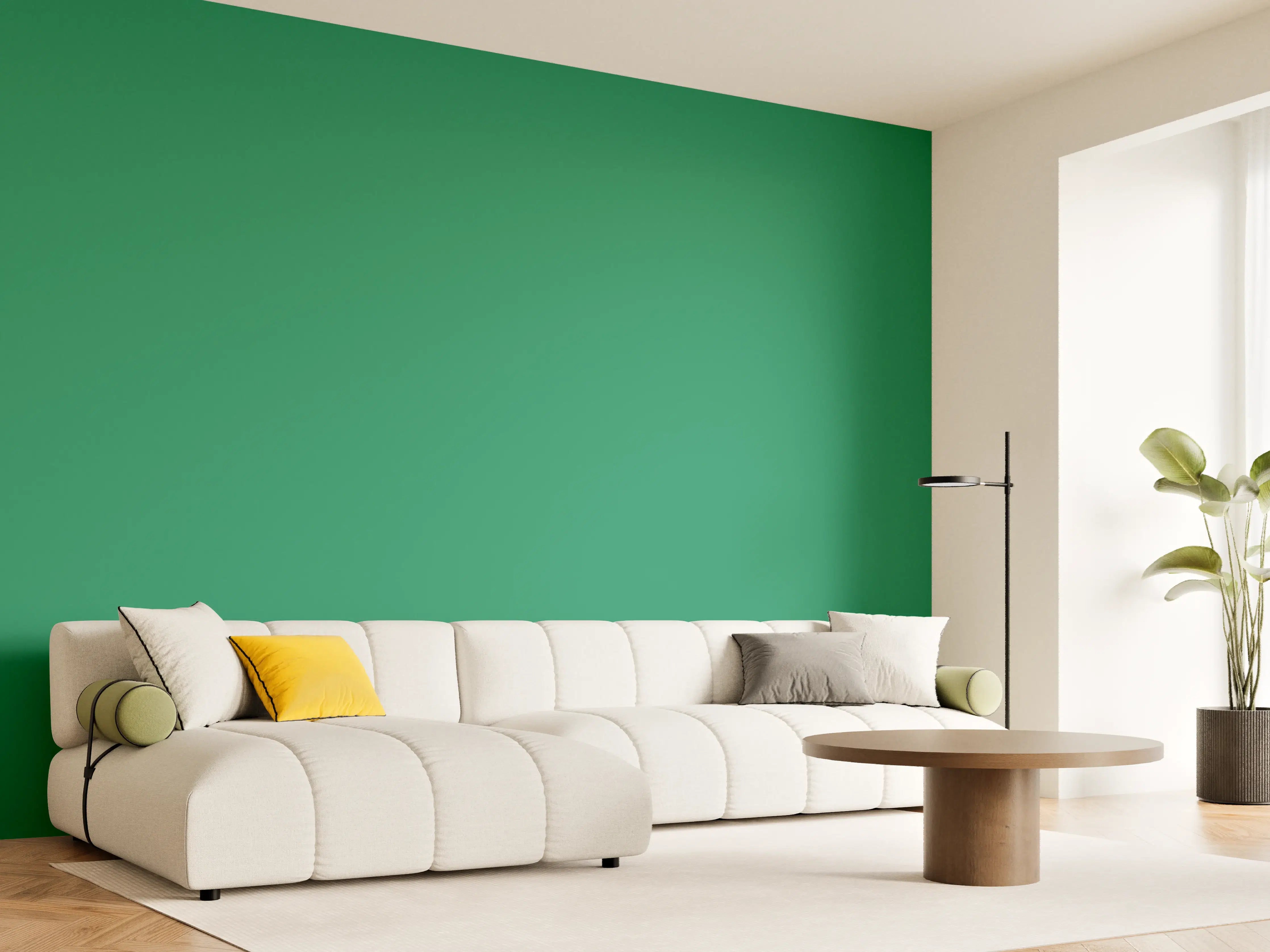 Wandverkleidung Wohnzimmer - RAL 6032 (Signalgrün)