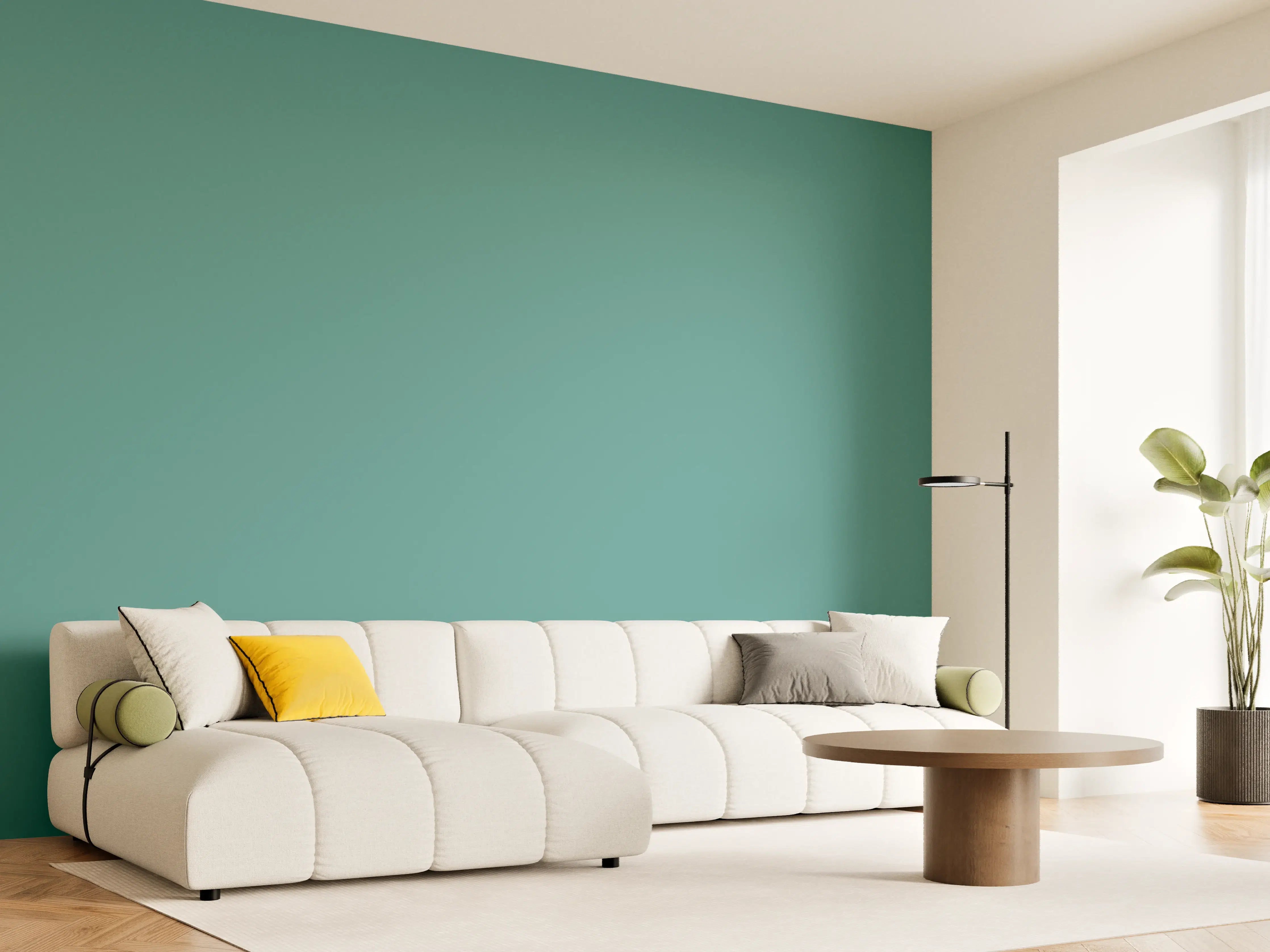 Wandverkleidung Wohnzimmer - RAL 6033 (Minttürkis)