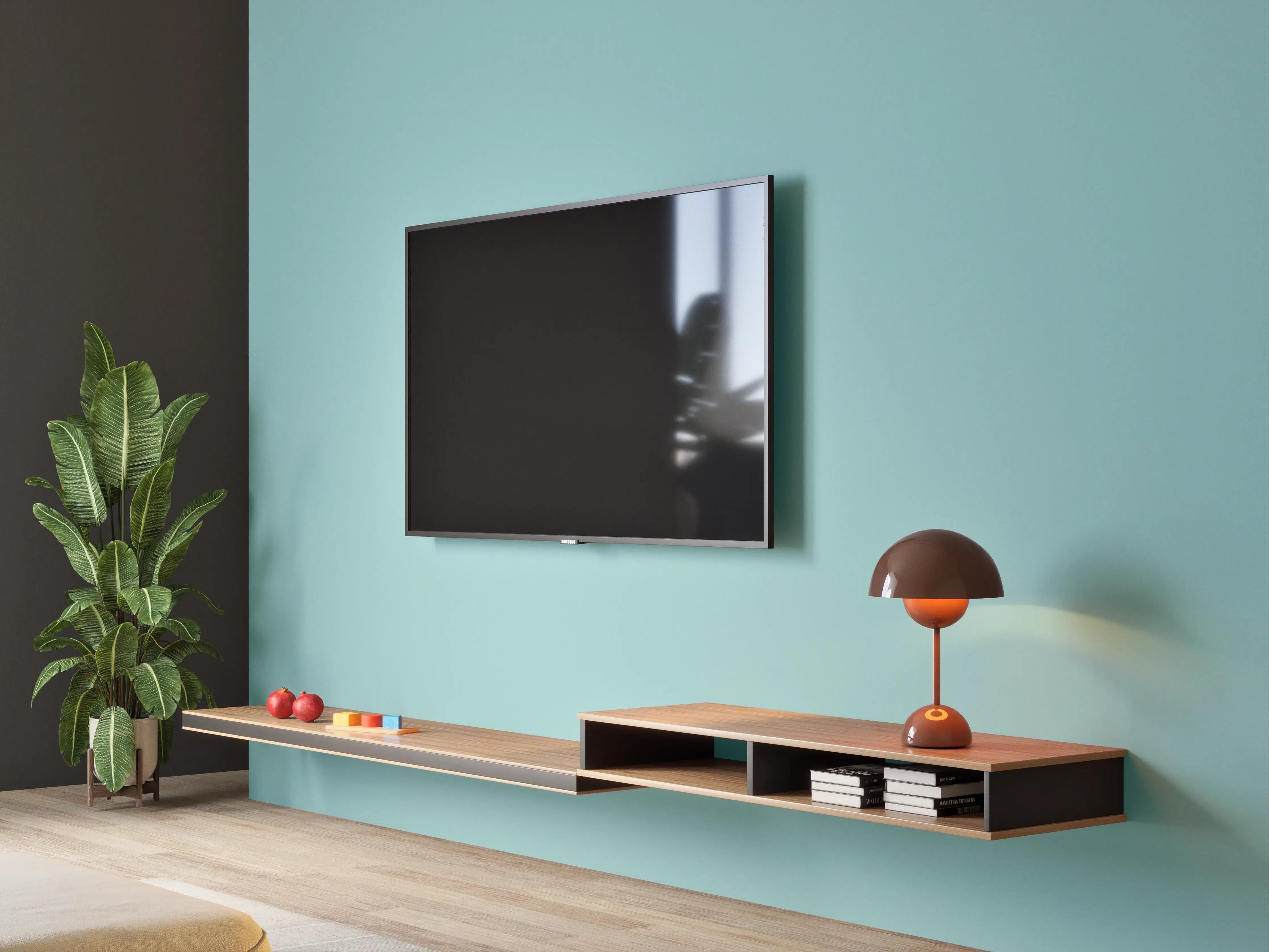 Wandverkleidung Wohnzimmer - RAL 6034 (Pastell-Türkis)