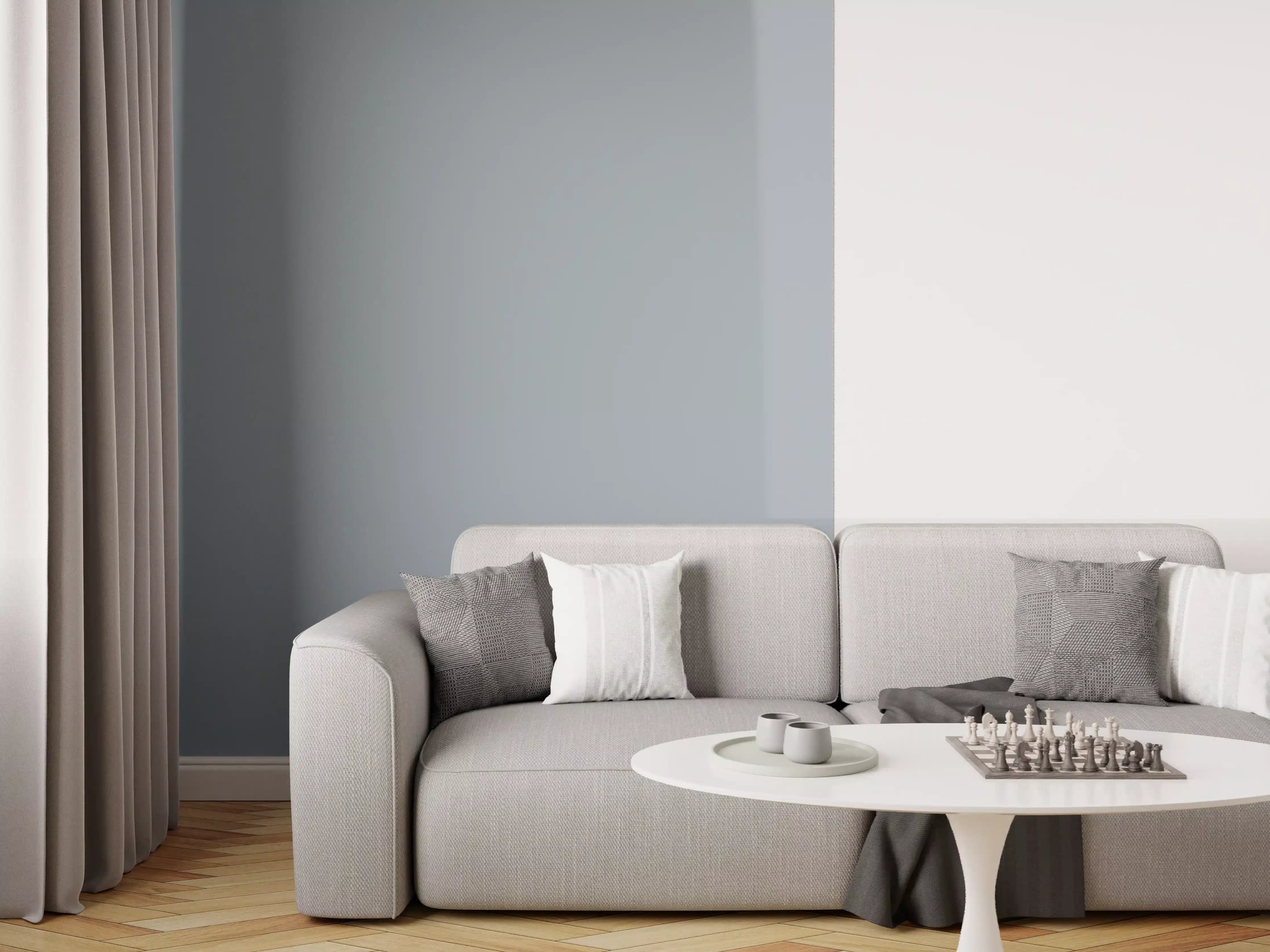 Wandverkleidung Wohnzimmer - RAL 7000 (Eichhörnchengrau)