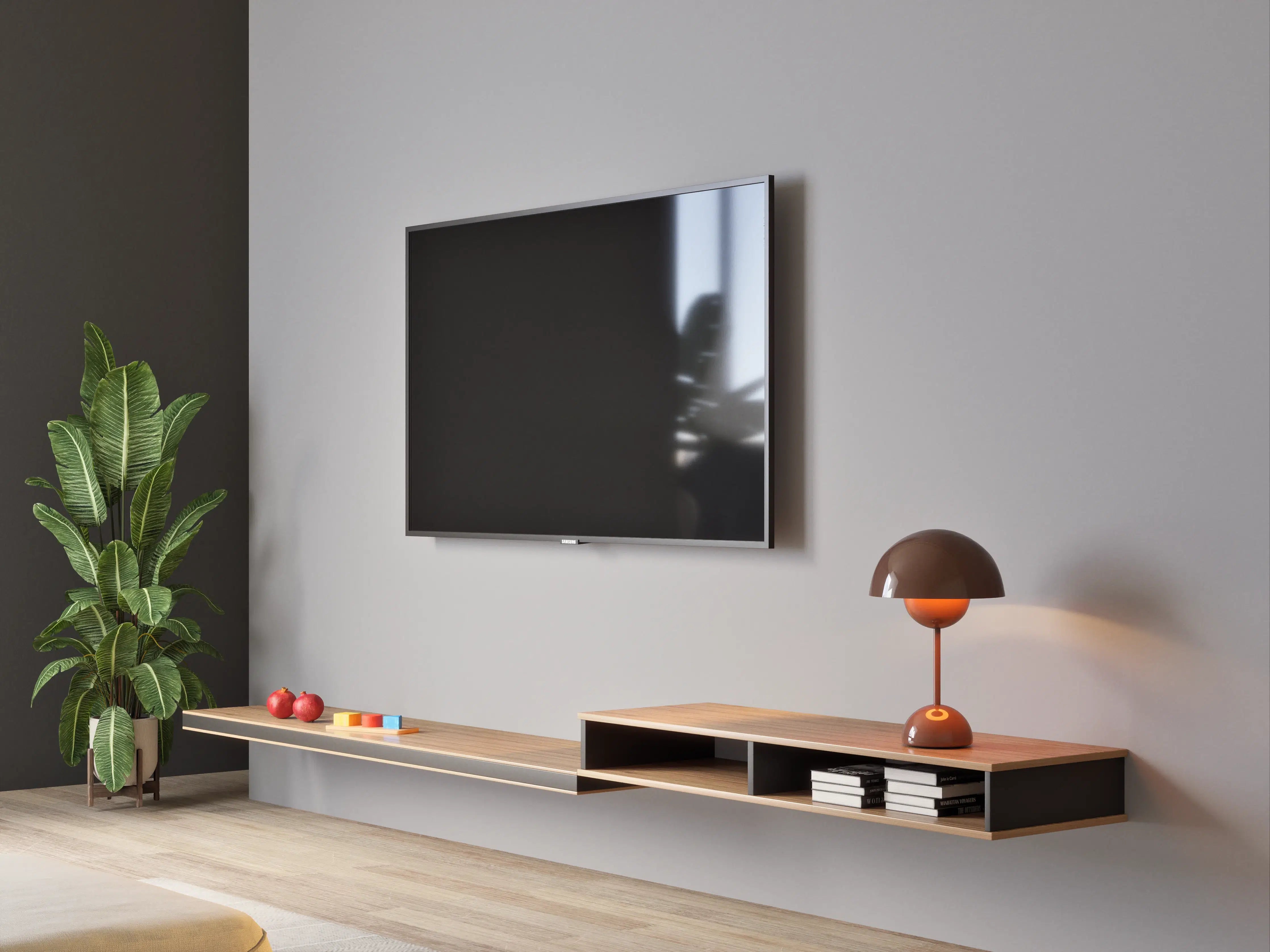 Wandverkleidung Wohnzimmer - RAL 7004 (Signalgrau)