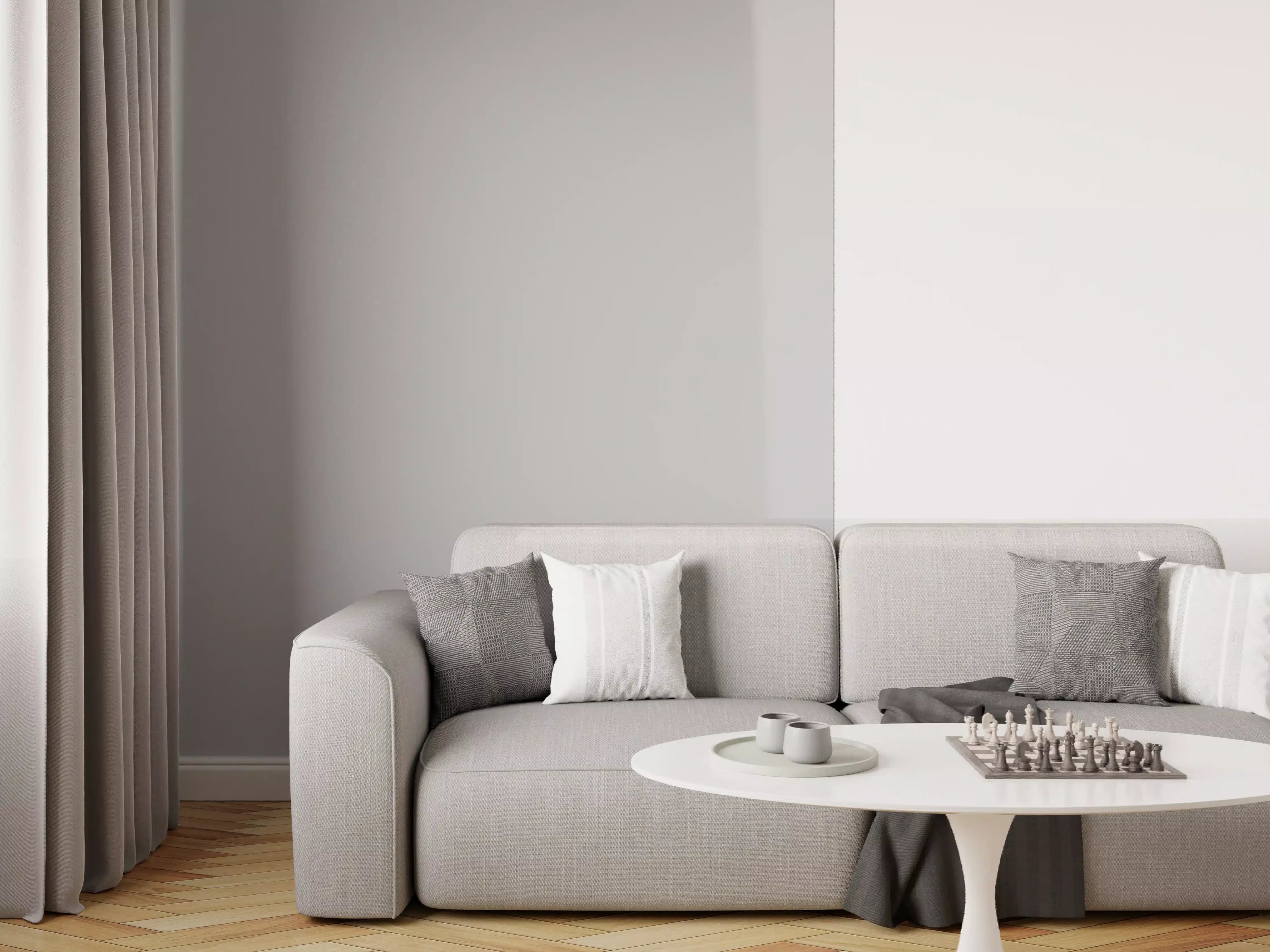 Wandverkleidung Wohnzimmer - RAL 7004 (Signalgrau)