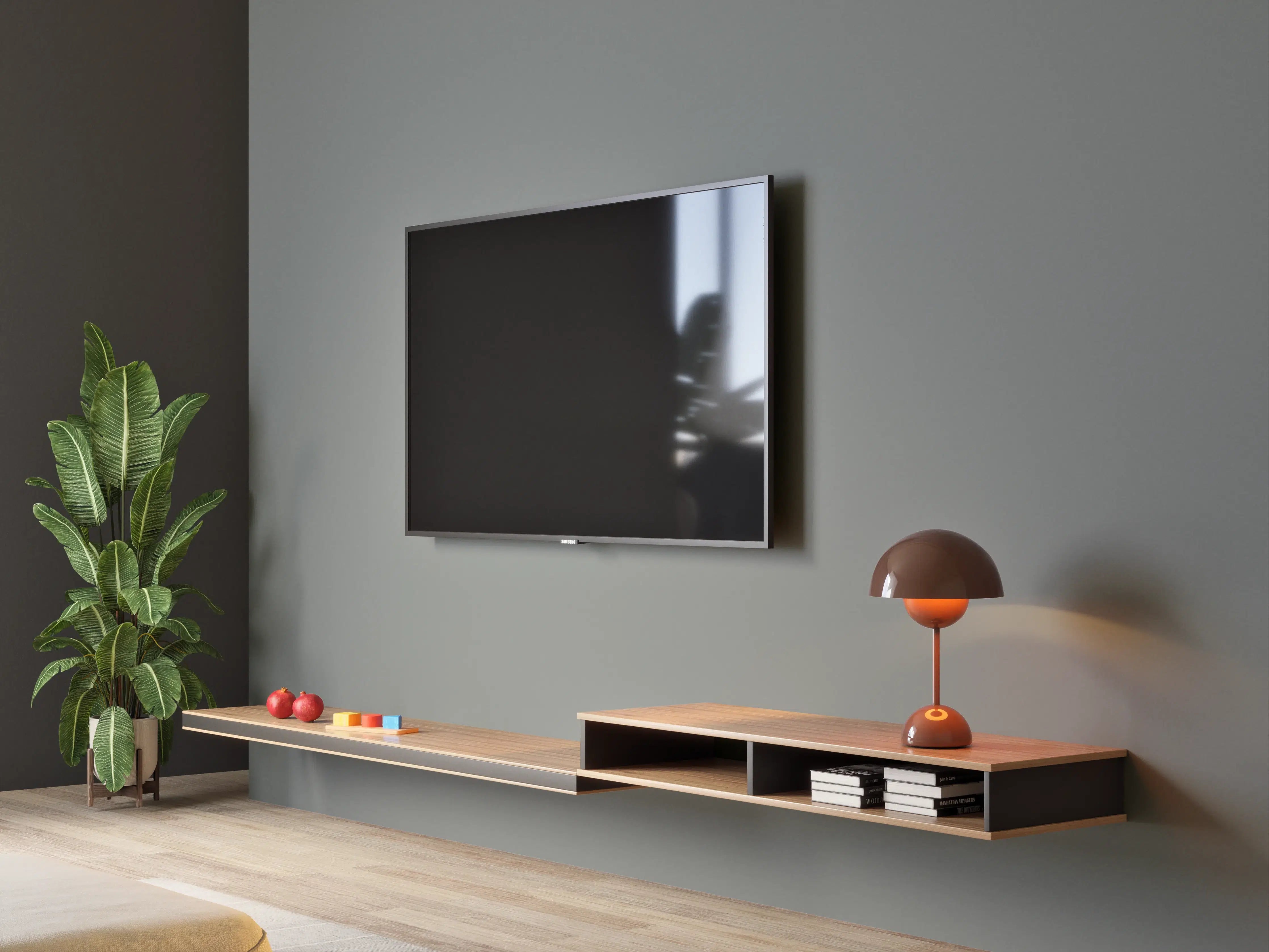 Wandverkleidung Wohnzimmer - RAL 7005 (Mausgrau)