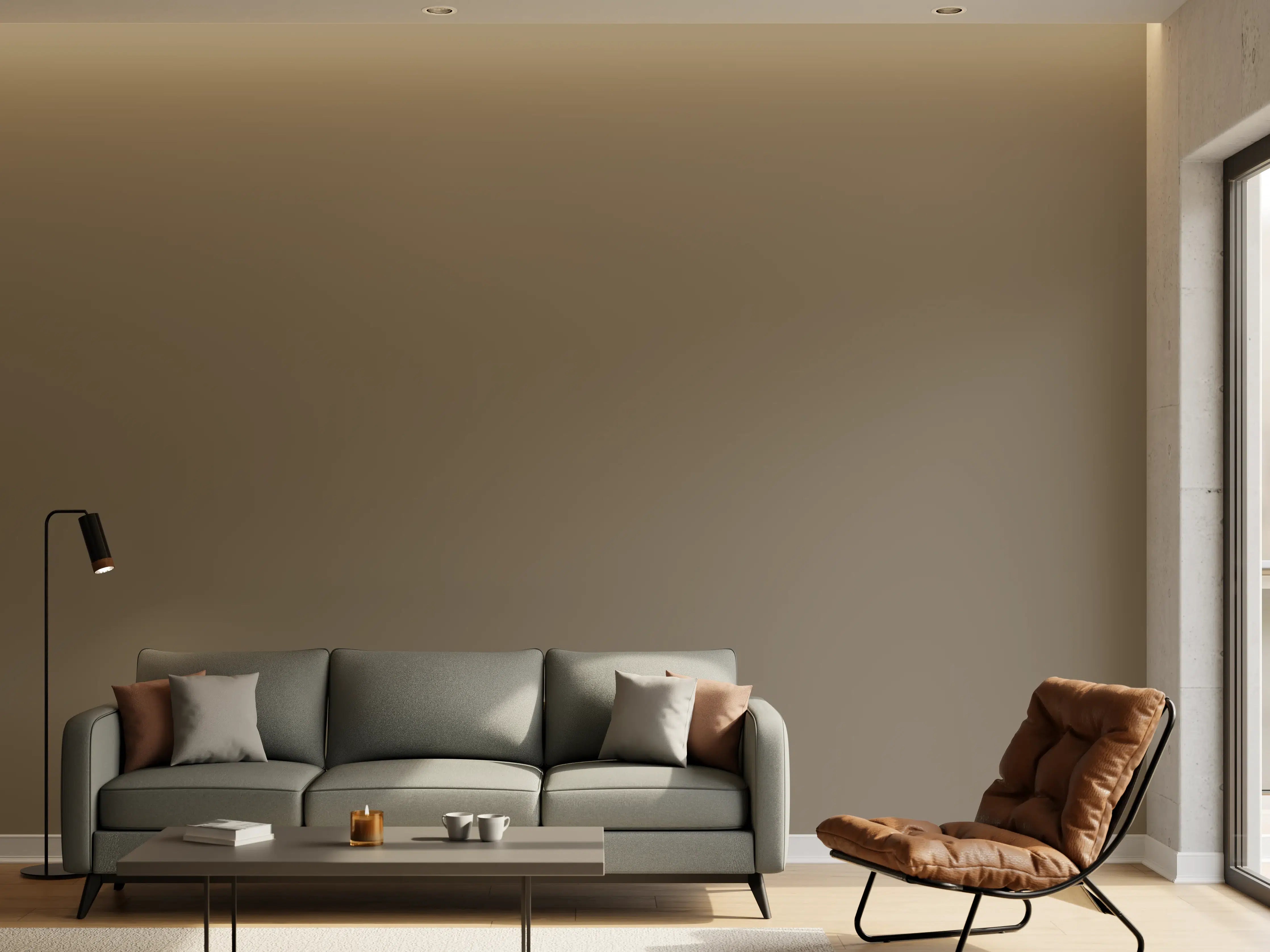 Wandverkleidung Wohnzimmer - RAL 7006 (Beigegrau)