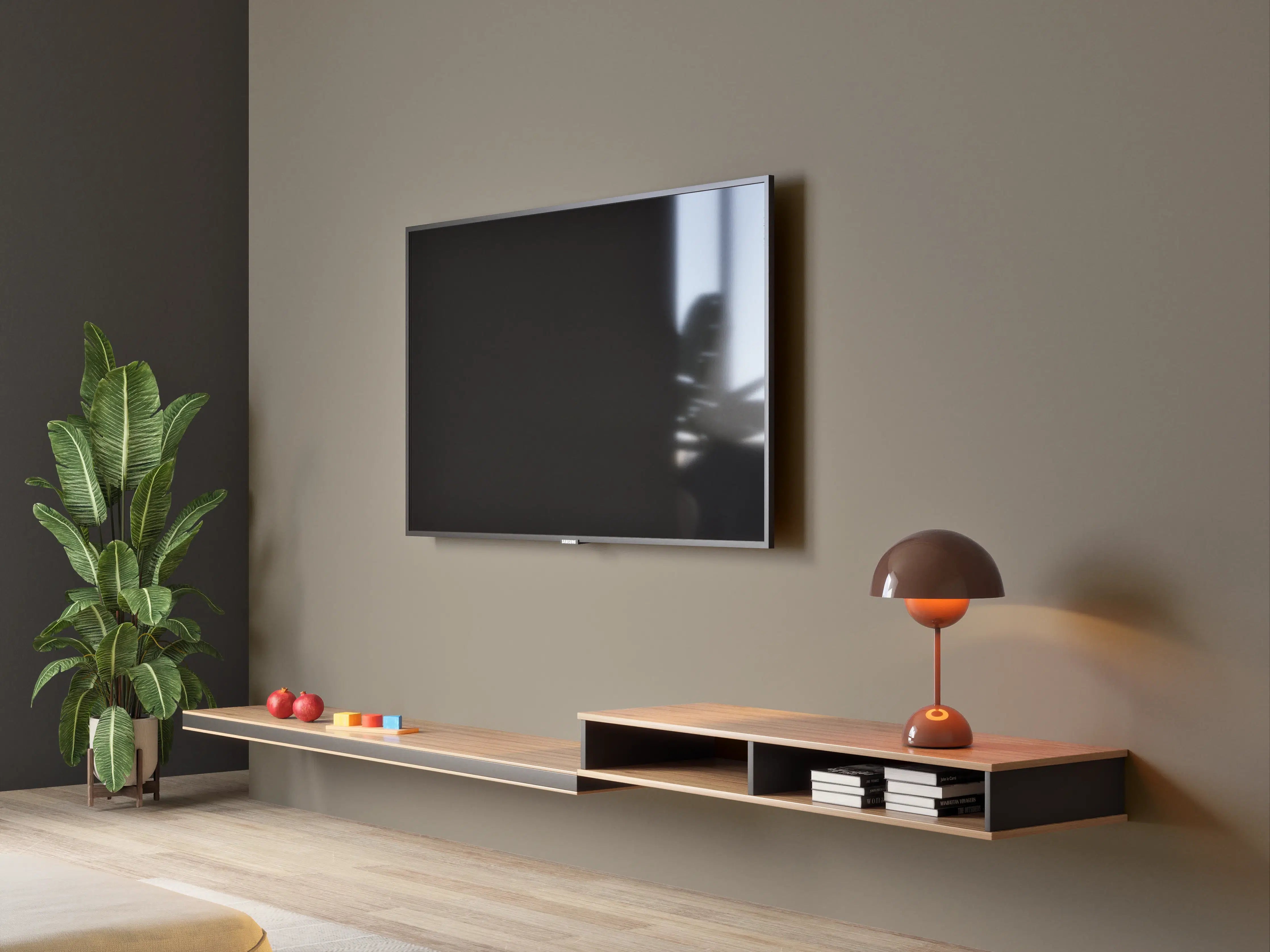 Wandverkleidung Wohnzimmer - RAL 7006 (Beigegrau)