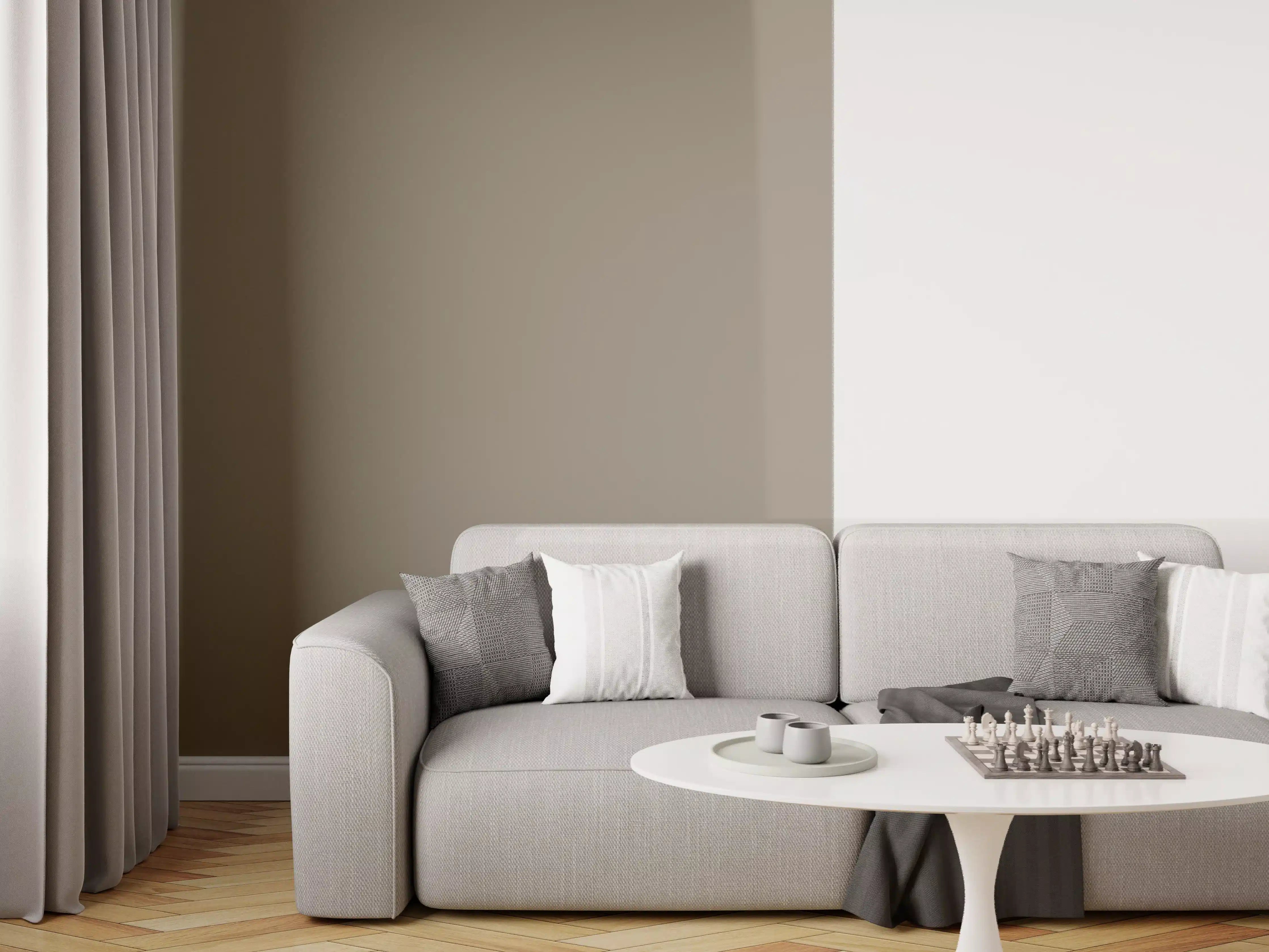 Wandverkleidung Wohnzimmer - RAL 7006 (Beigegrau)