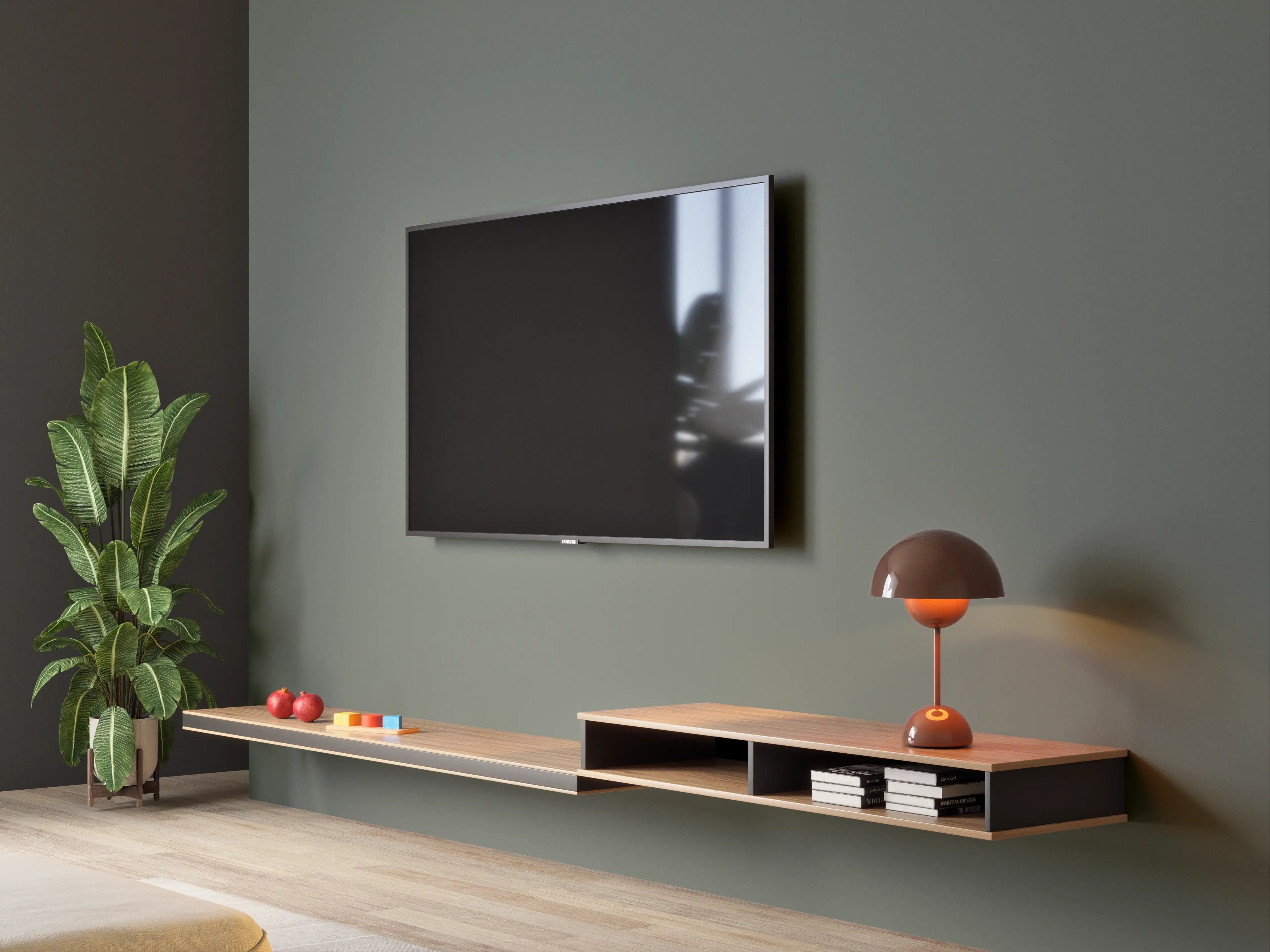 Wandverkleidung Wohnzimmer - RAL 7010 (Plane grau)