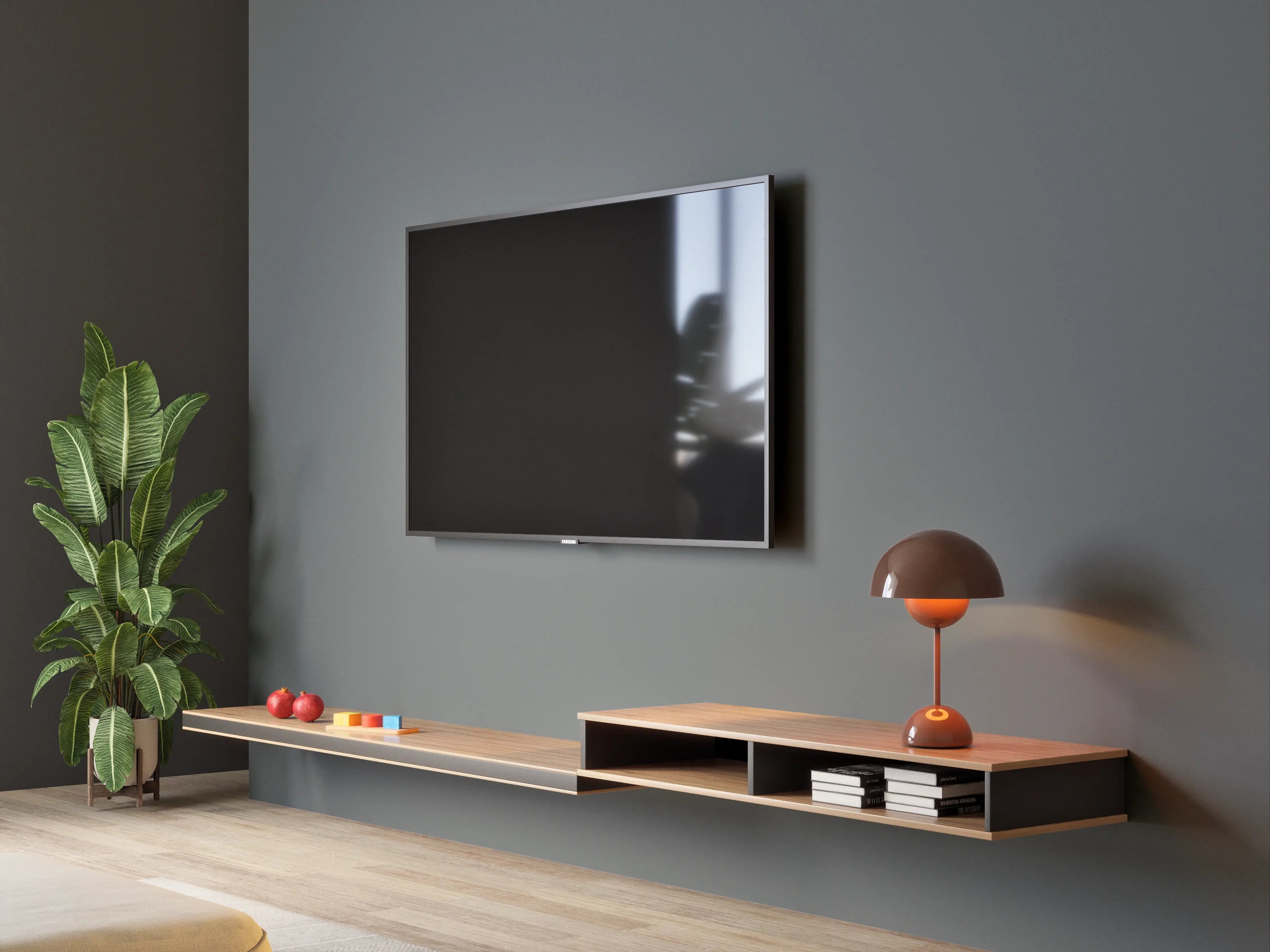 Wandverkleidung Wohnzimmer - RAL 7011 (Eisengrau)