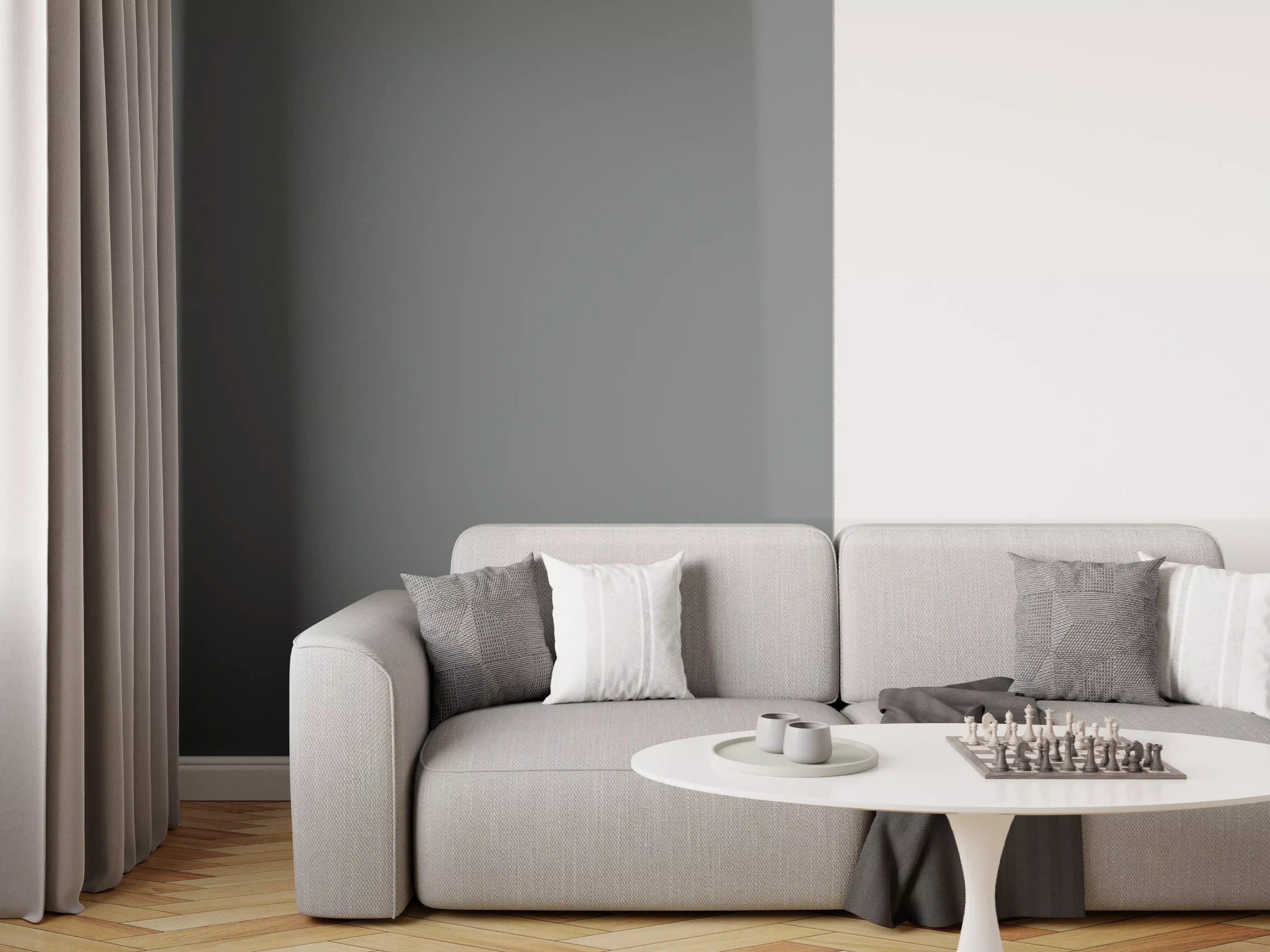 Wandverkleidung Wohnzimmer - RAL 7011 (Eisengrau)