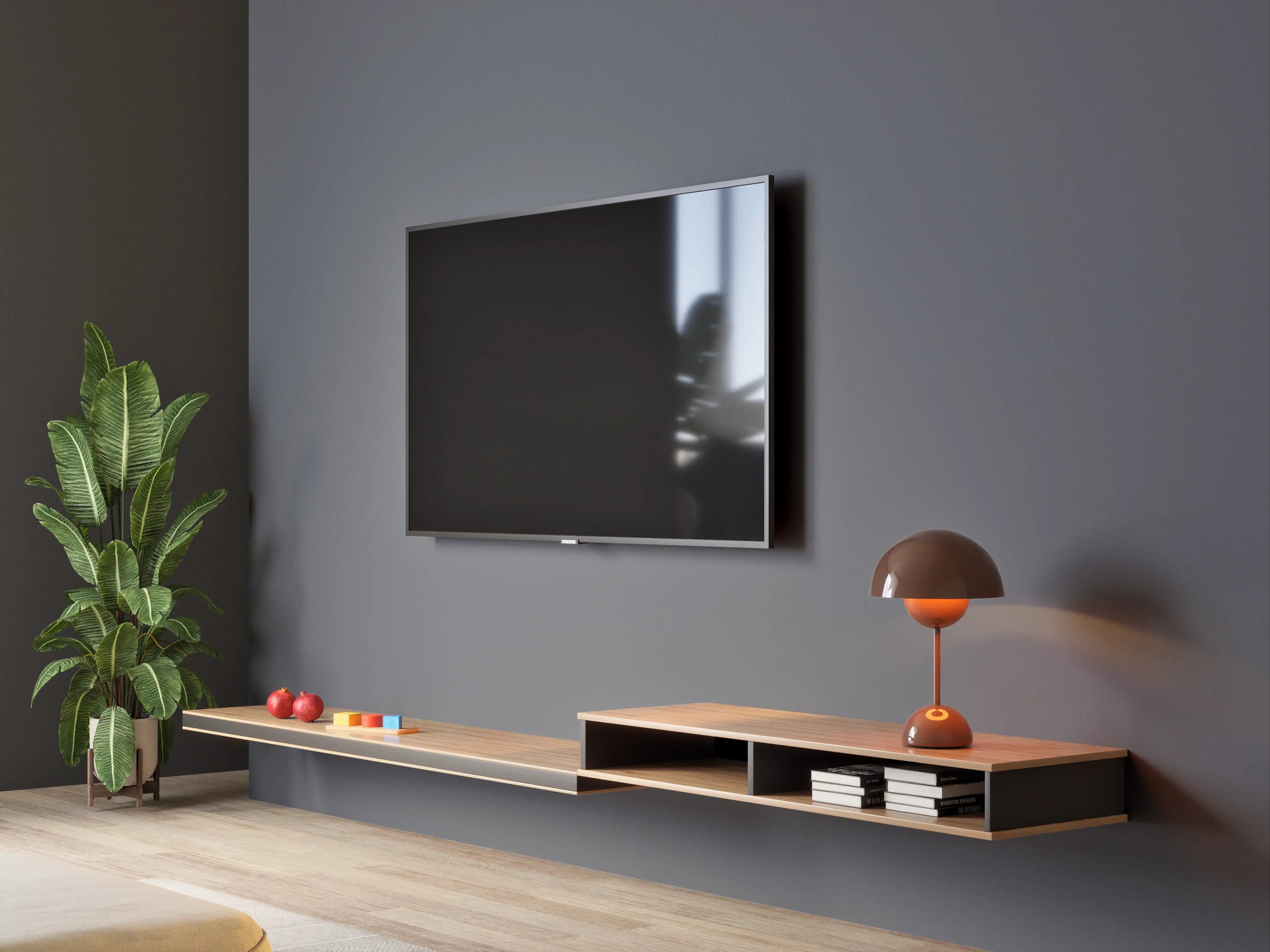 Wandverkleidung Wohnzimmer - RAL 7015 (Schiefergrau)