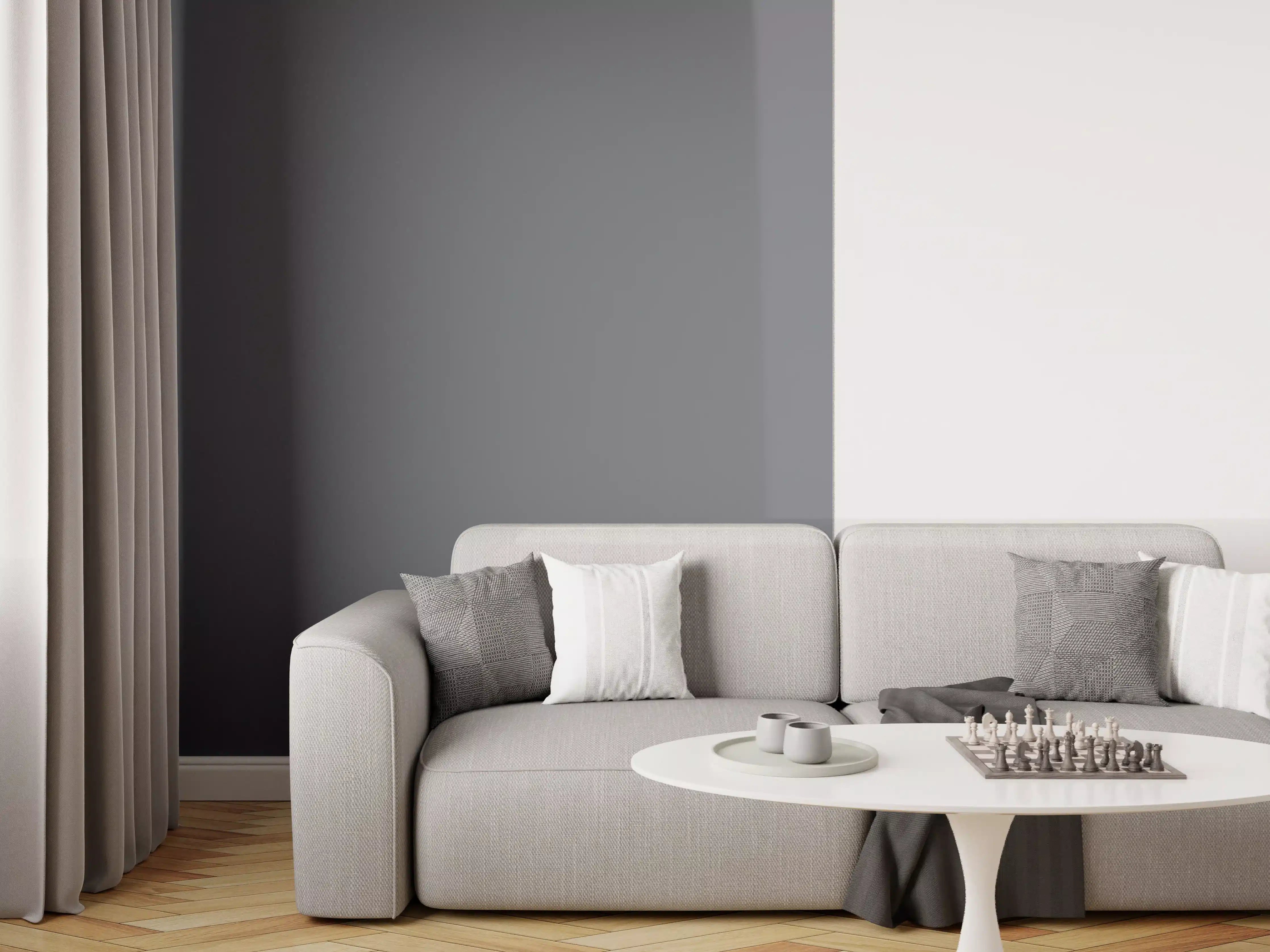 Wandverkleidung Wohnzimmer - RAL 7015 (Schiefergrau)