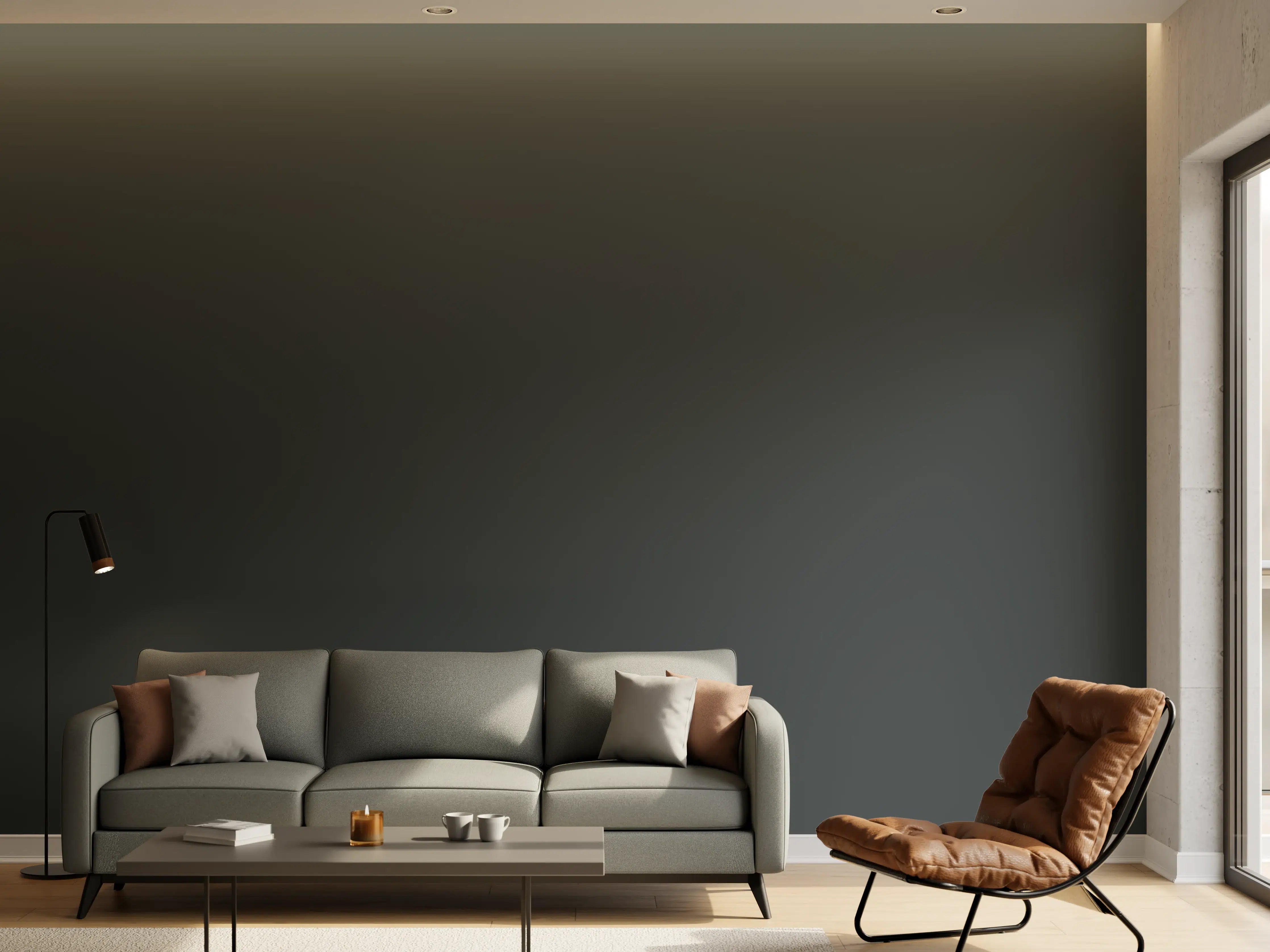 Wandverkleidung Wohnzimmer - RAL 7016 (Anthrazitgrau)