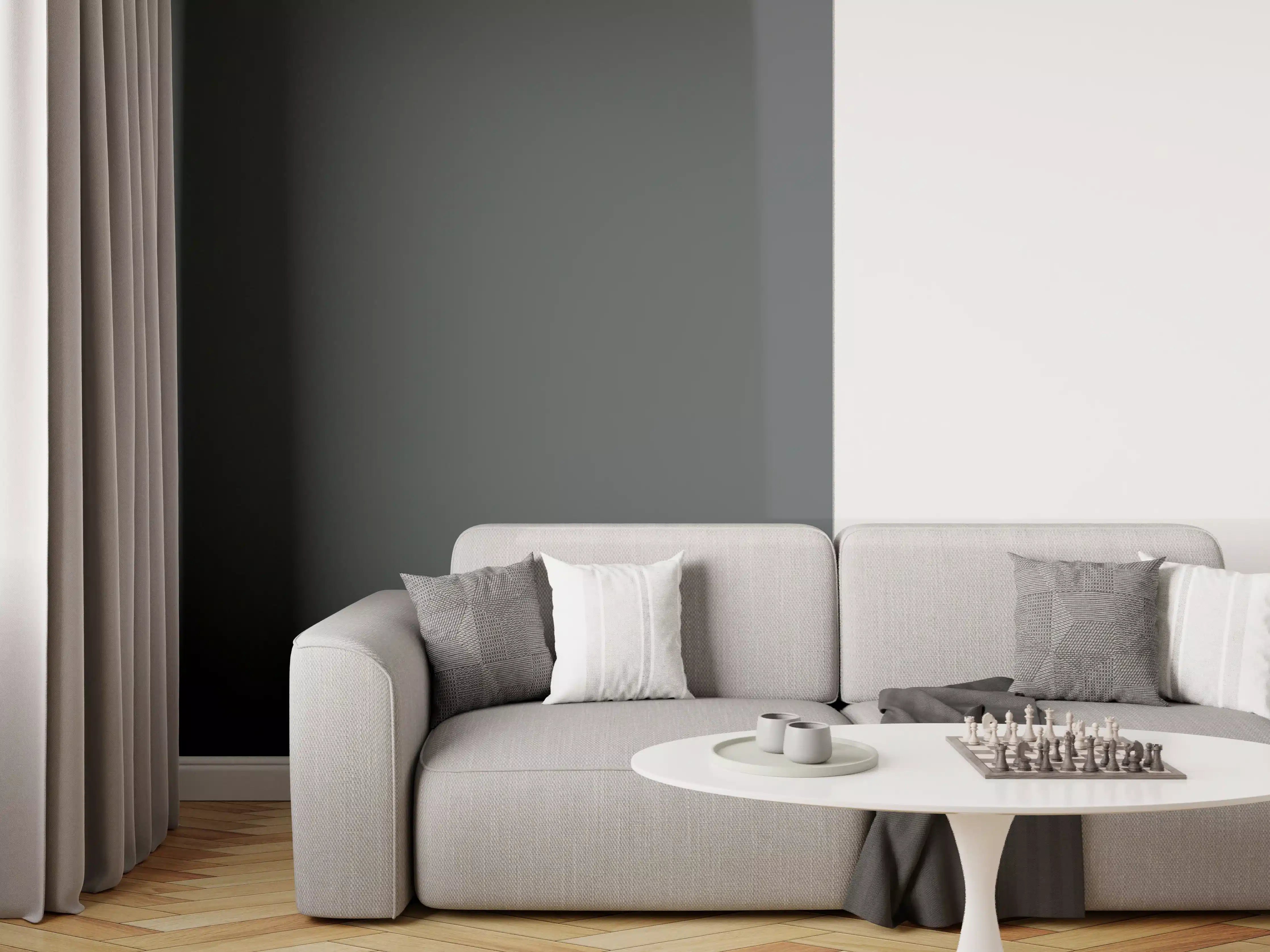 Wandverkleidung Wohnzimmer - RAL 7016 (Anthrazitgrau)
