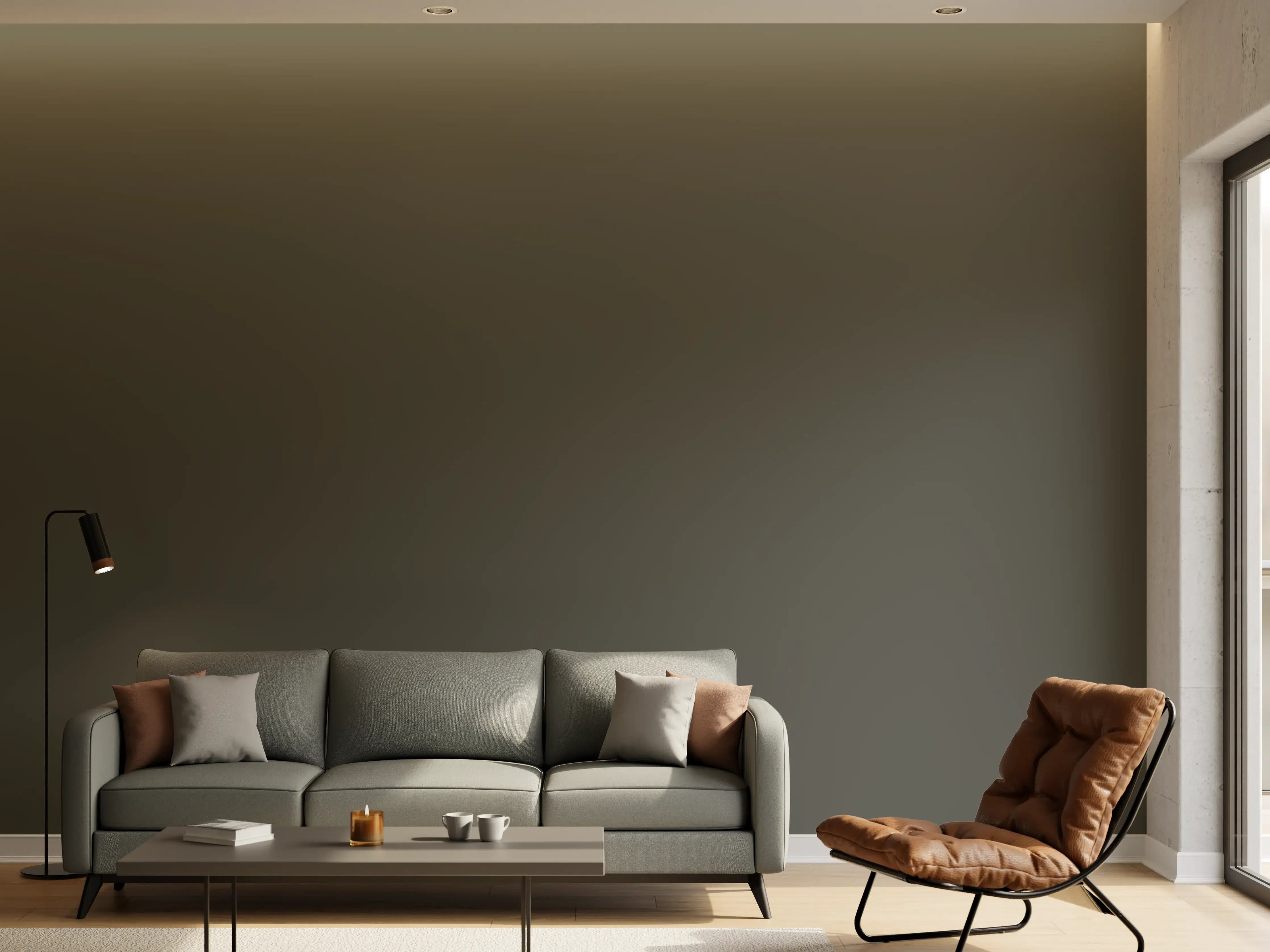 Wandverkleidung Wohnzimmer - RAL 7022 (Umbragrau)