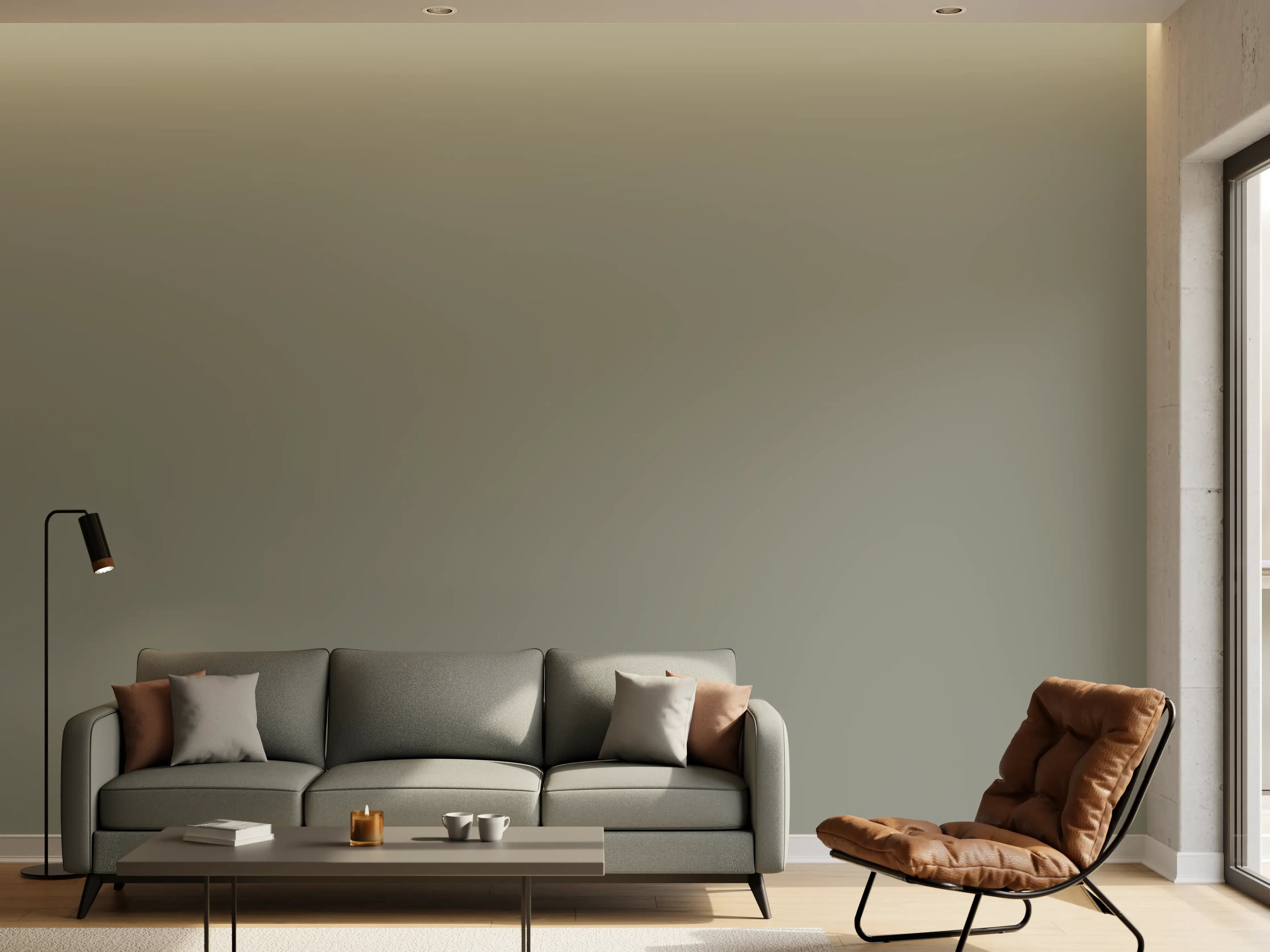 Wandverkleidung Wohnzimmer - RAL 7023 (Betongrau)