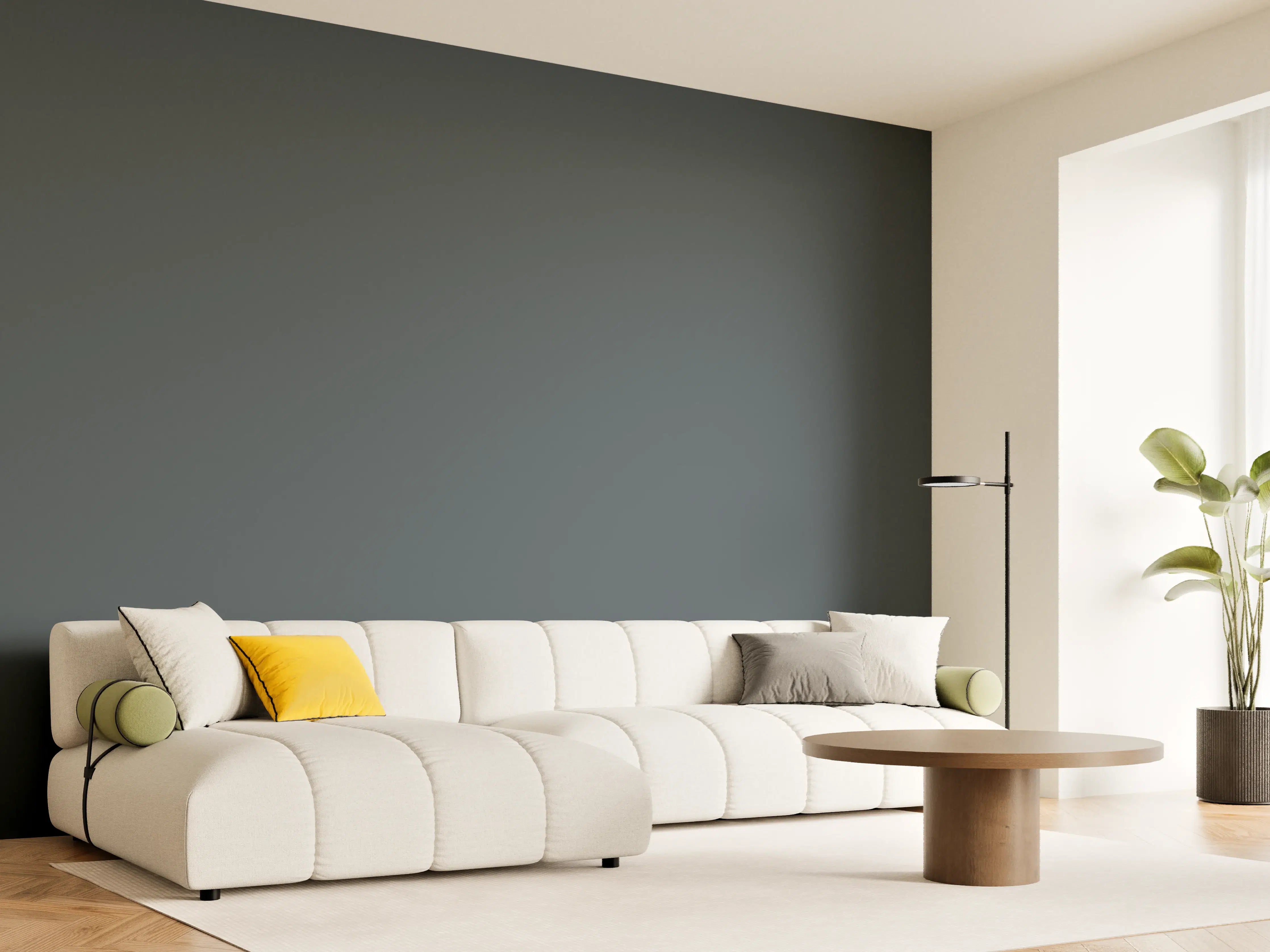Wandverkleidung Wohnzimmer - RAL 7026 (Granitgrau)