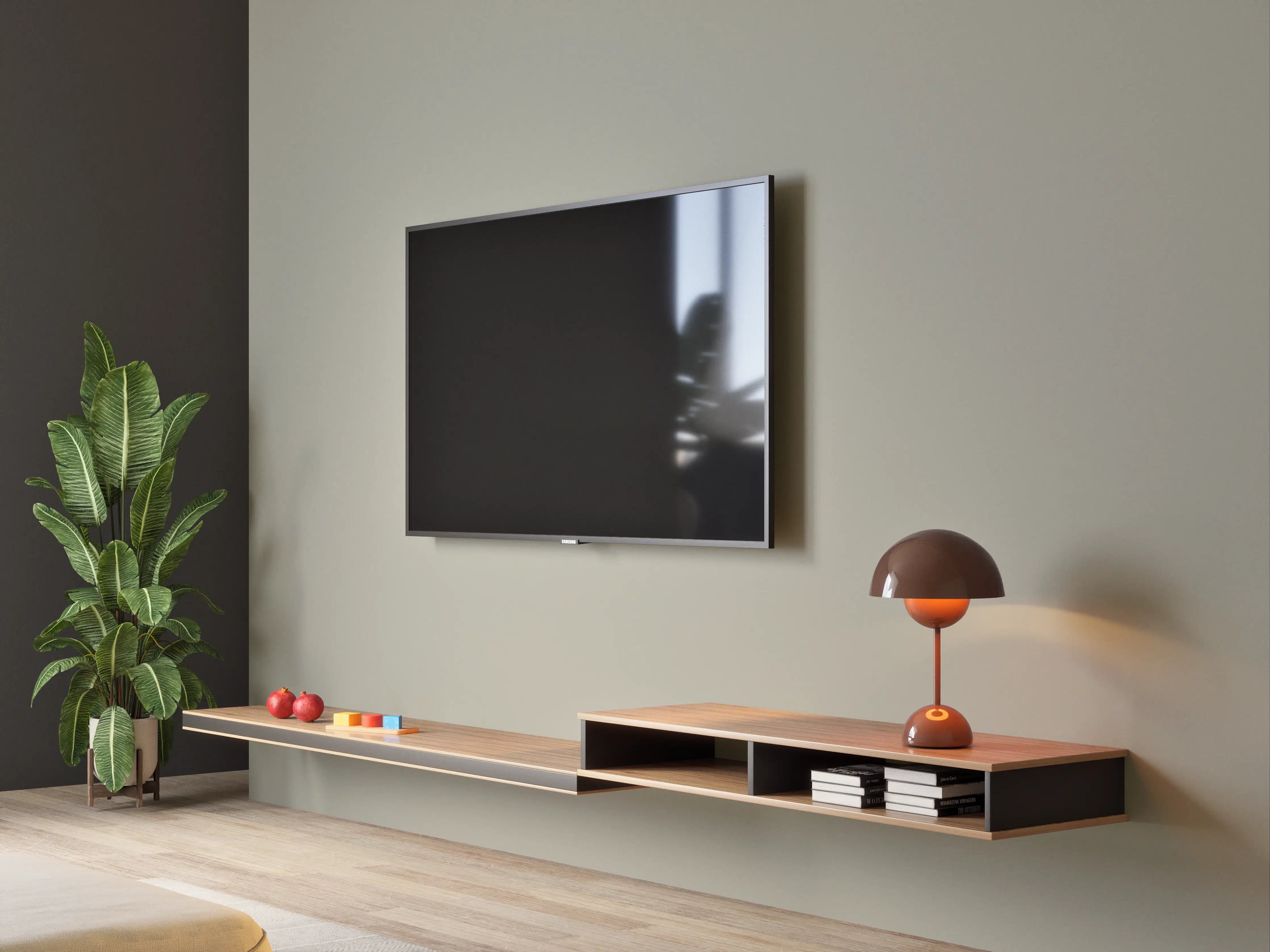 Wandverkleidung Wohnzimmer - RAL 7030 (Steingrau)