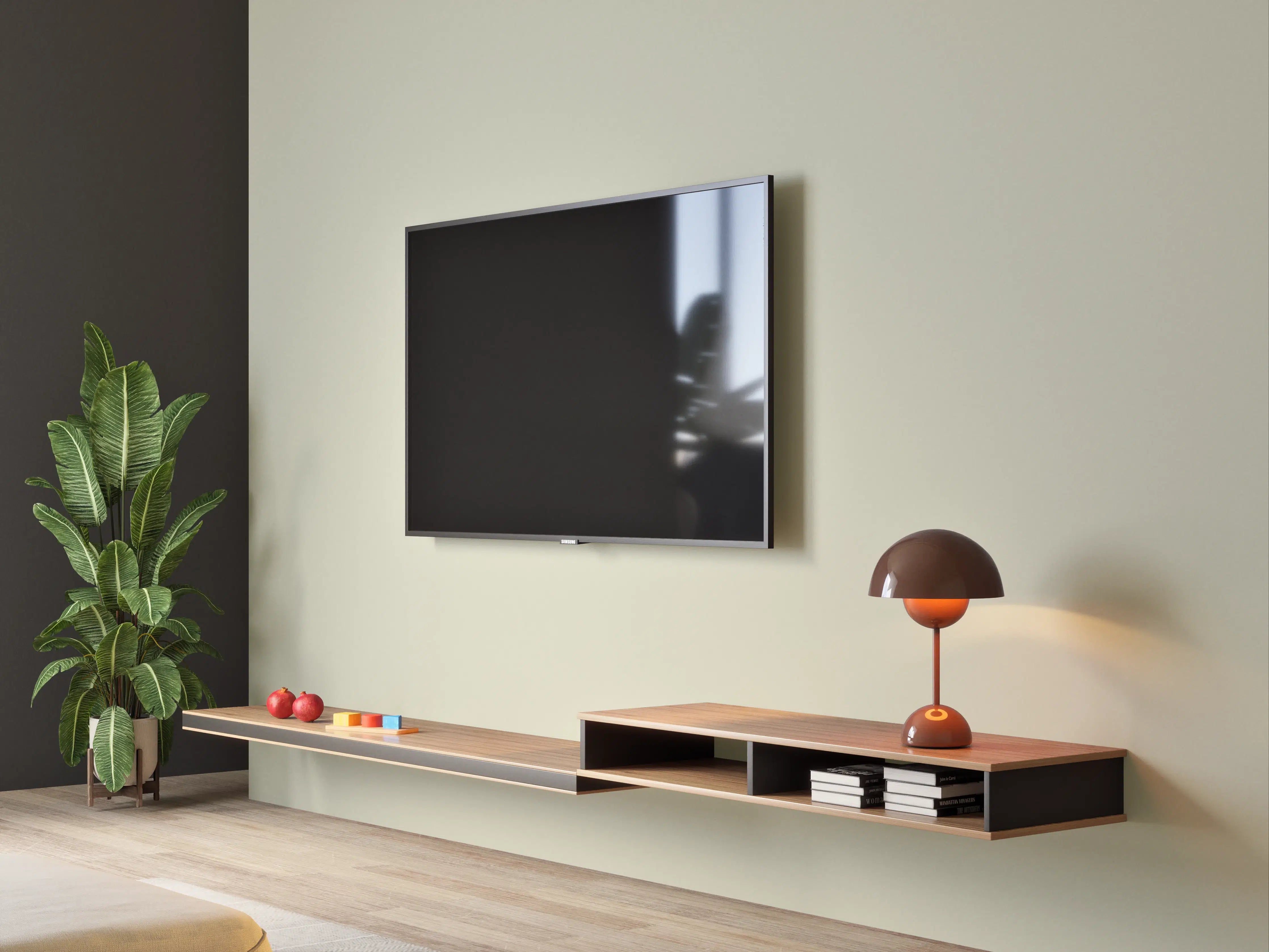 Wandverkleidung Wohnzimmer - RAL 7032 (Kieselgrau)