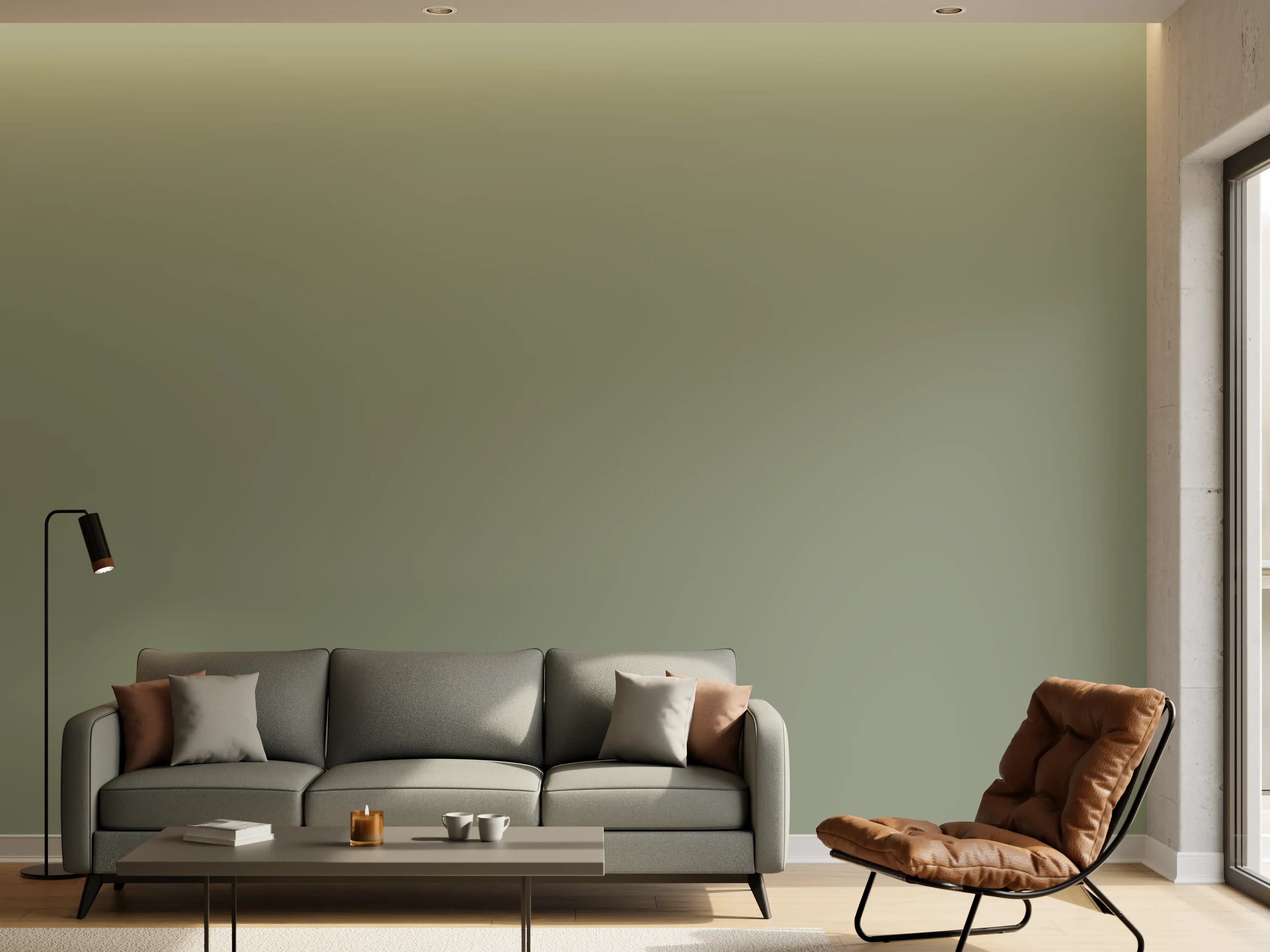 Wandverkleidung Wohnzimmer - RAL 7033 (Zementgrau)