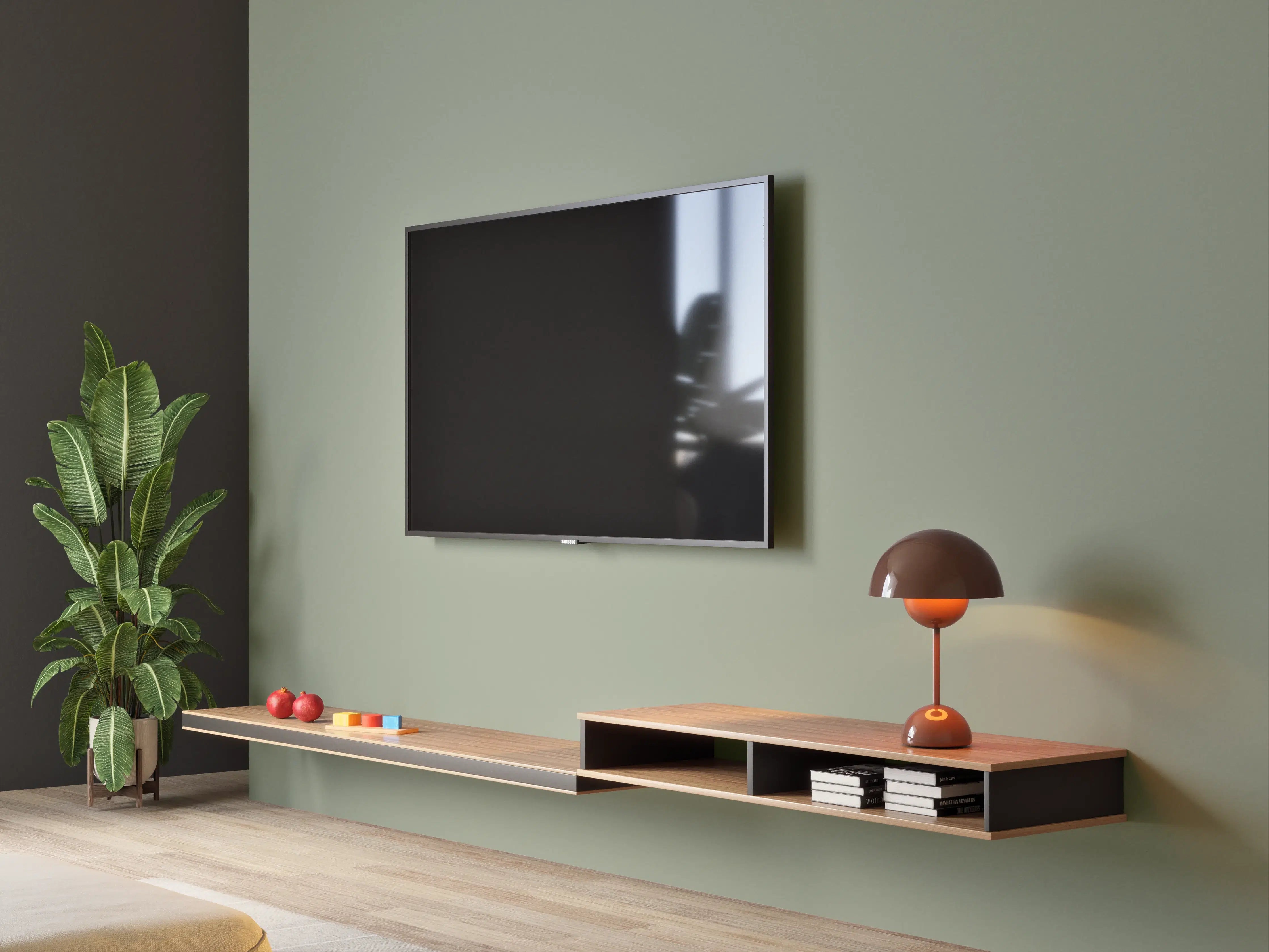 Wandverkleidung Wohnzimmer - RAL 7033 (Zementgrau)