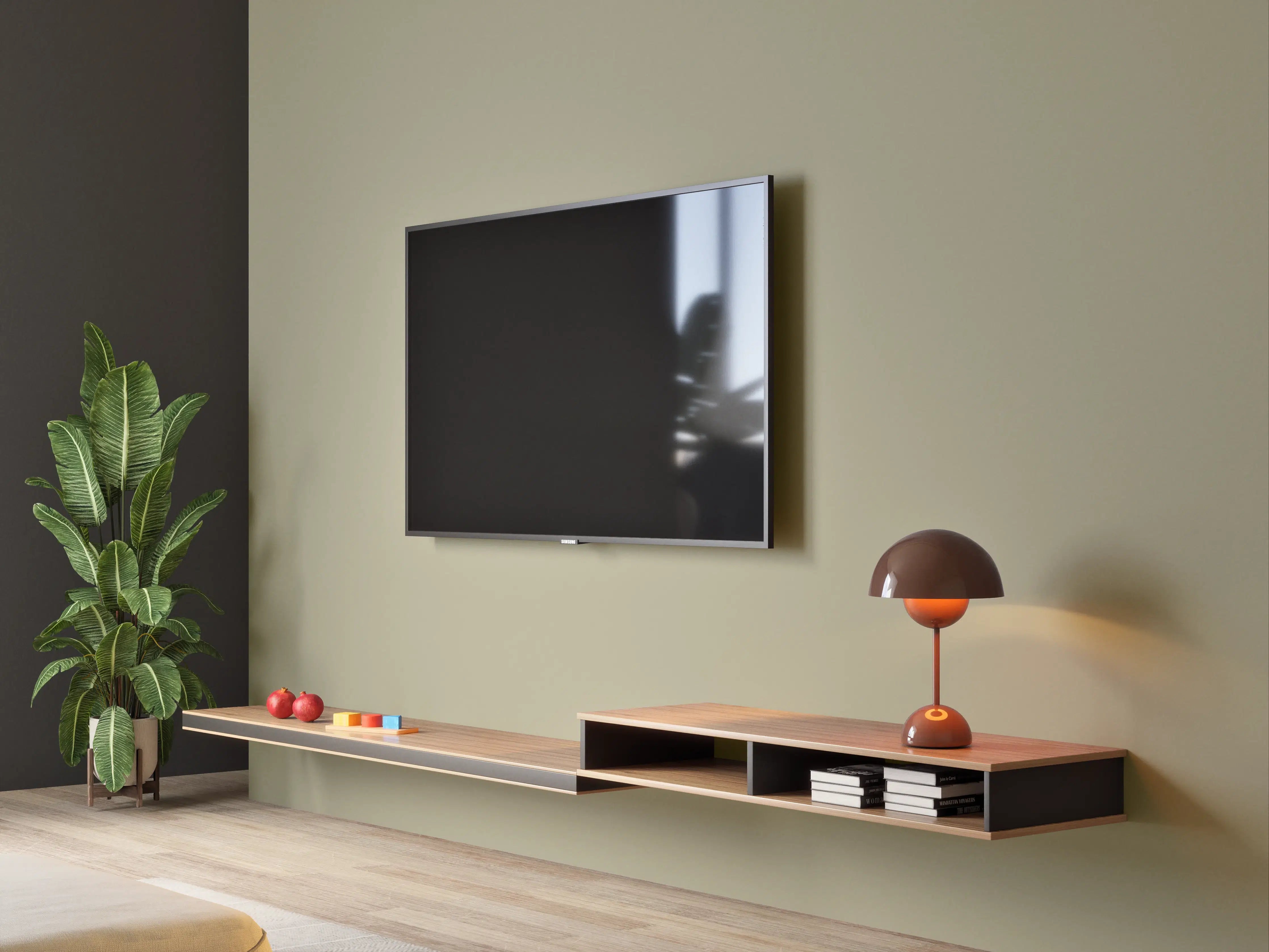 Wandverkleidung Wohnzimmer - RAL 7034 (Gelbgrau)