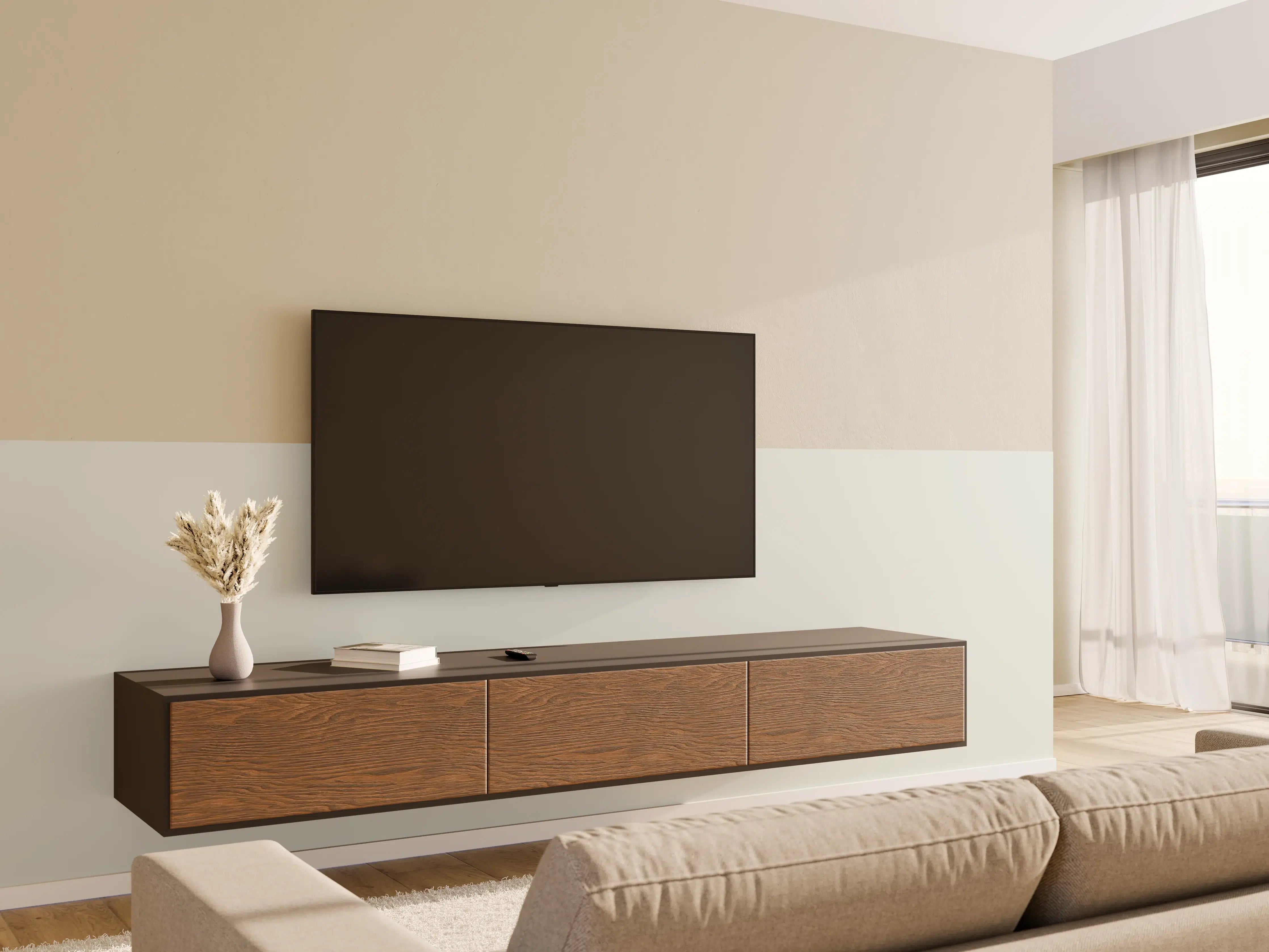 Wandverkleidung Wohnzimmer - RAL 7035 (Hellgrau)