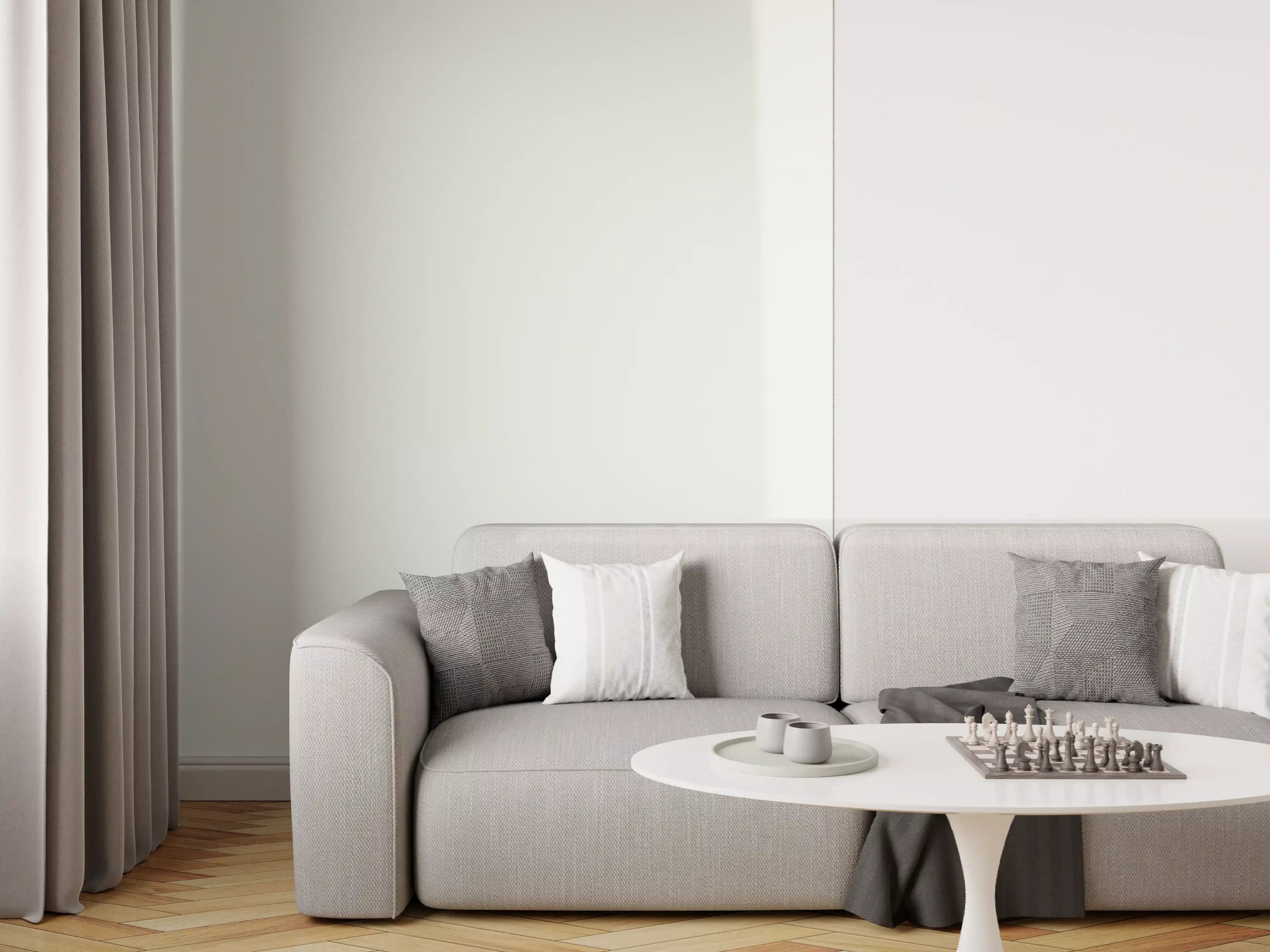 Wandverkleidung Wohnzimmer - RAL 7035 (Hellgrau)