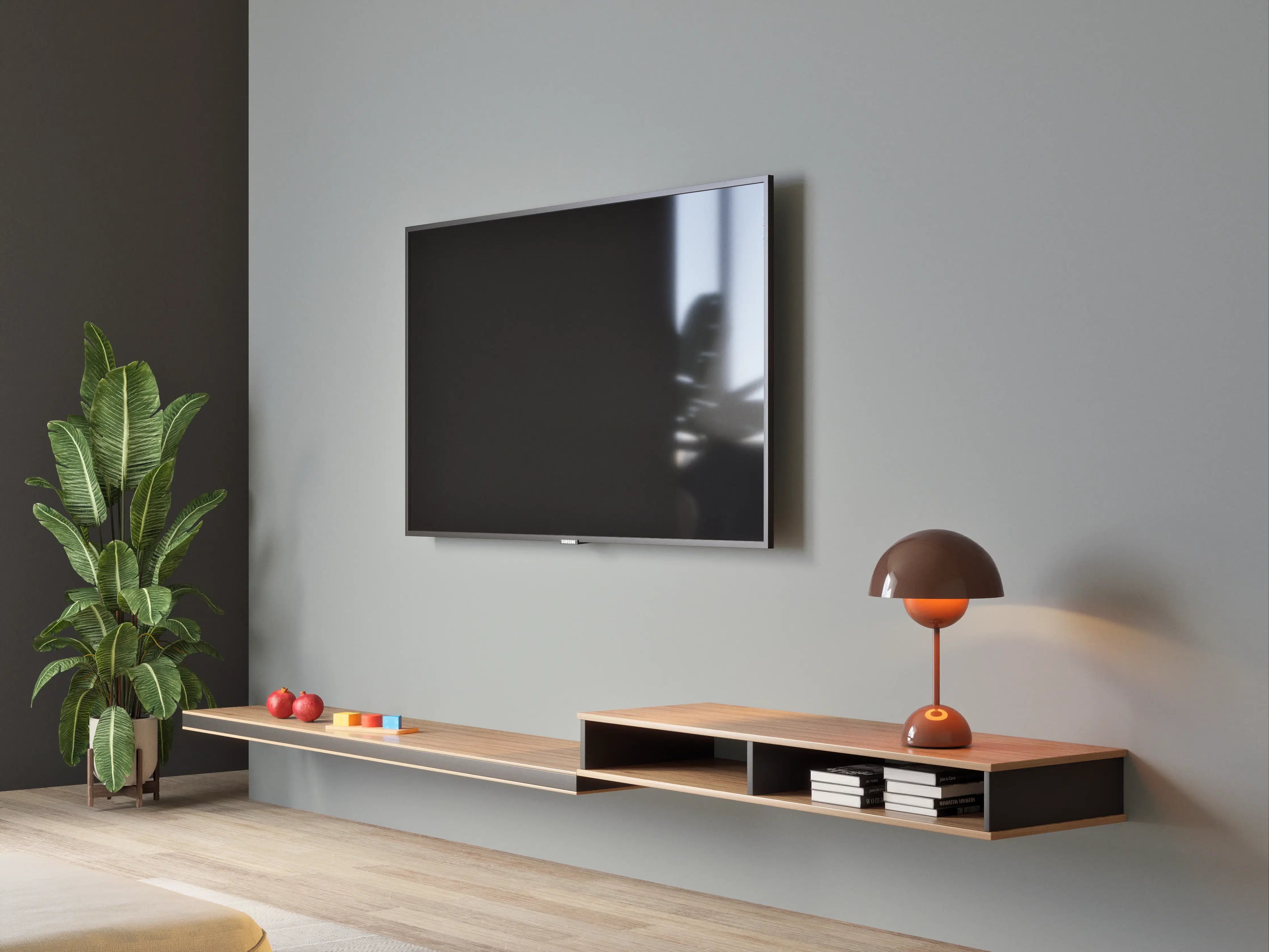 Wandverkleidung Wohnzimmer - RAL 7042 (Verkehrsgrau A)