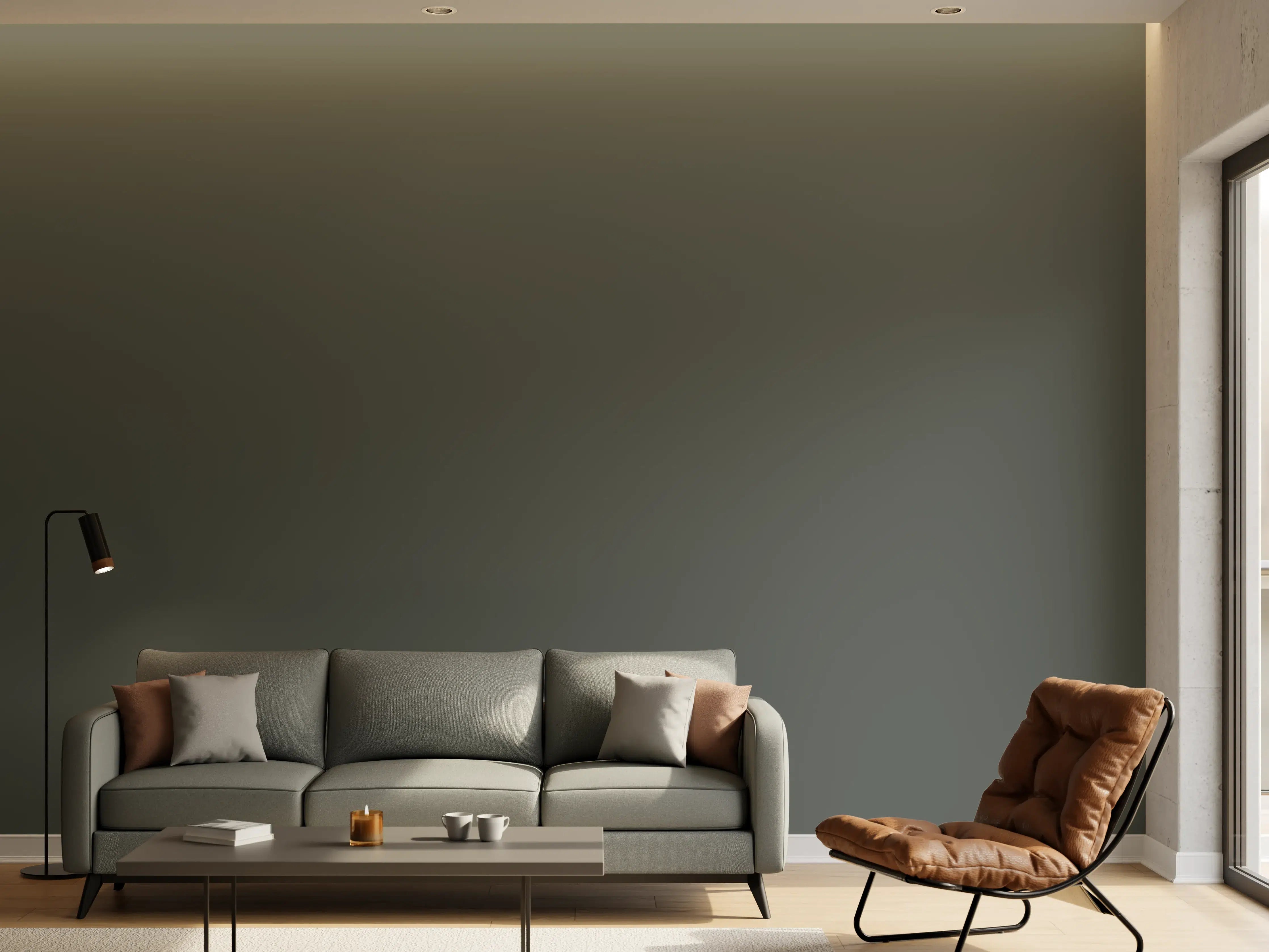 Wandverkleidung Wohnzimmer - RAL 7043 (Verkehrsgrau B)