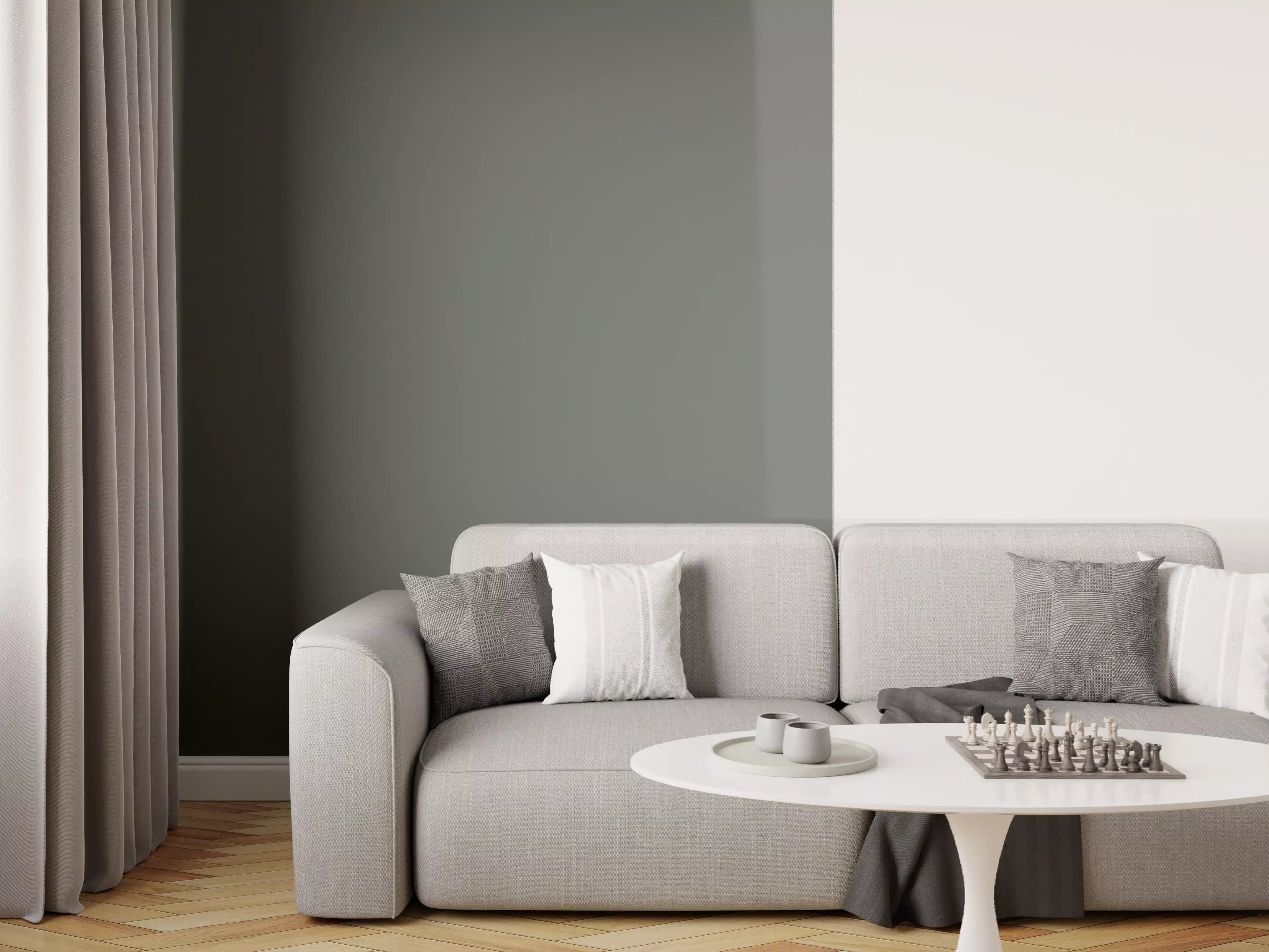Wandverkleidung Wohnzimmer - RAL 7043 (Verkehrsgrau B)