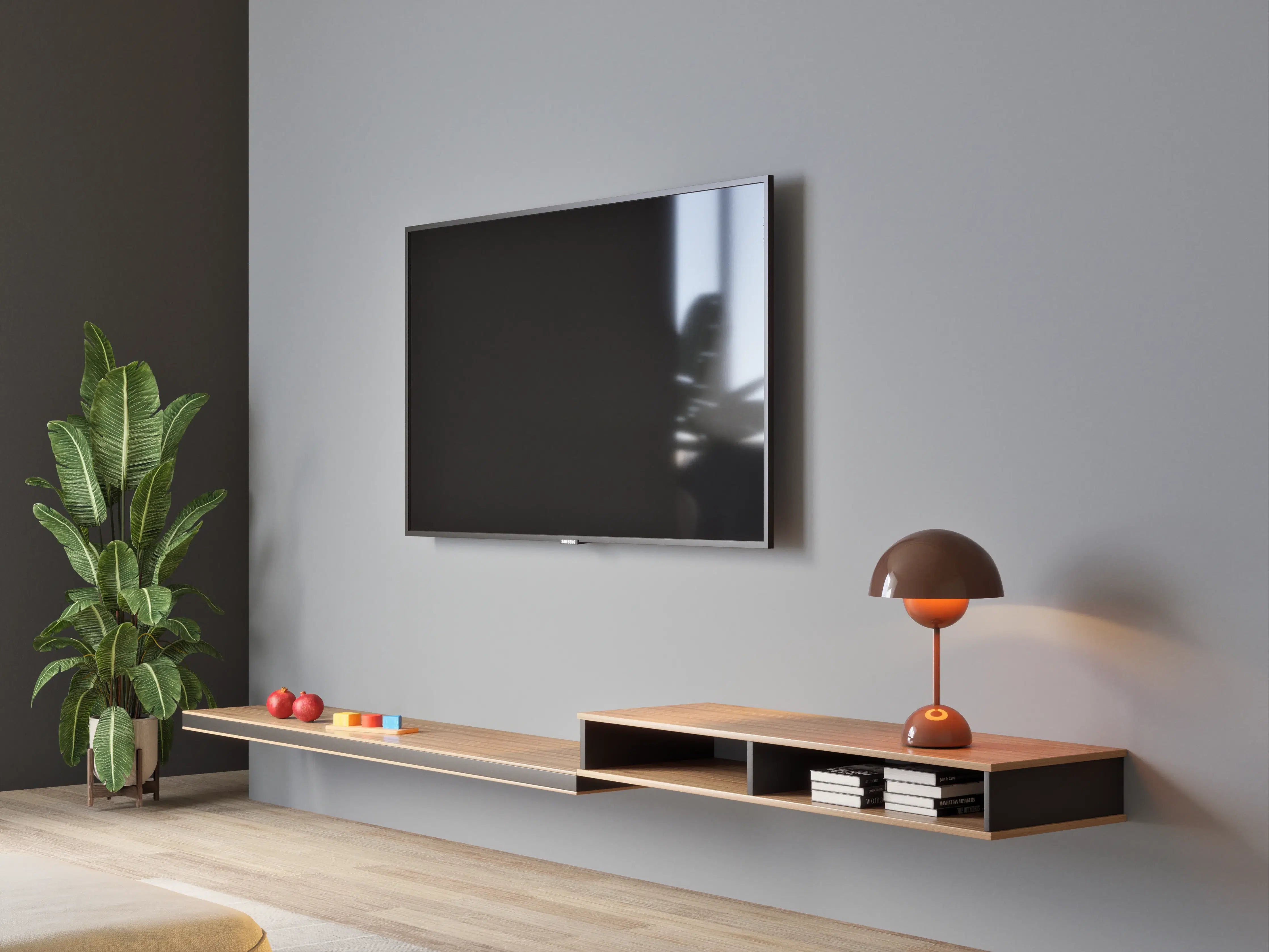 Wandverkleidung Wohnzimmer - RAL 7045 (Telegrau 1)