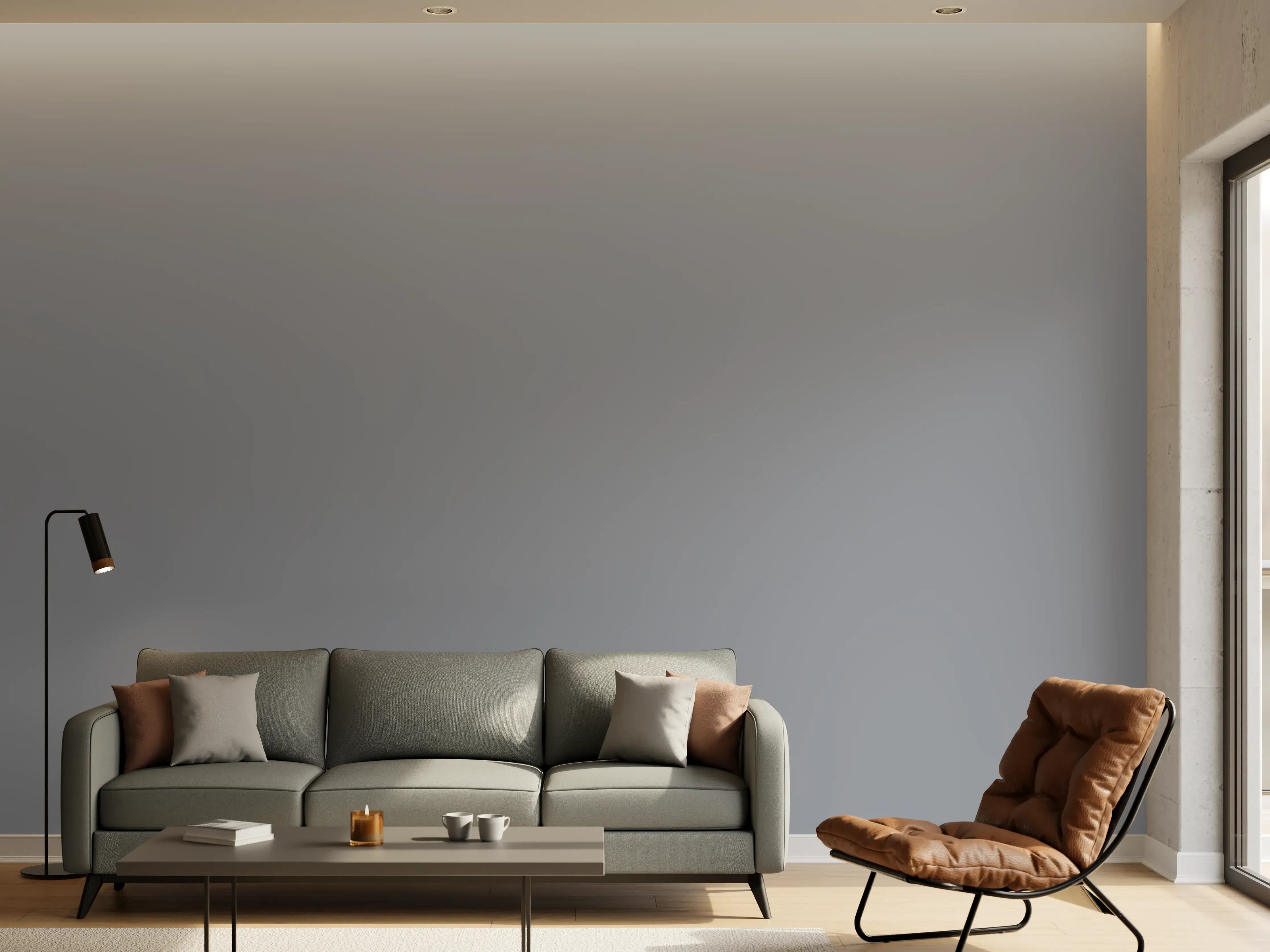 Wandverkleidung Wohnzimmer - RAL 7046 (Telegrau 2)