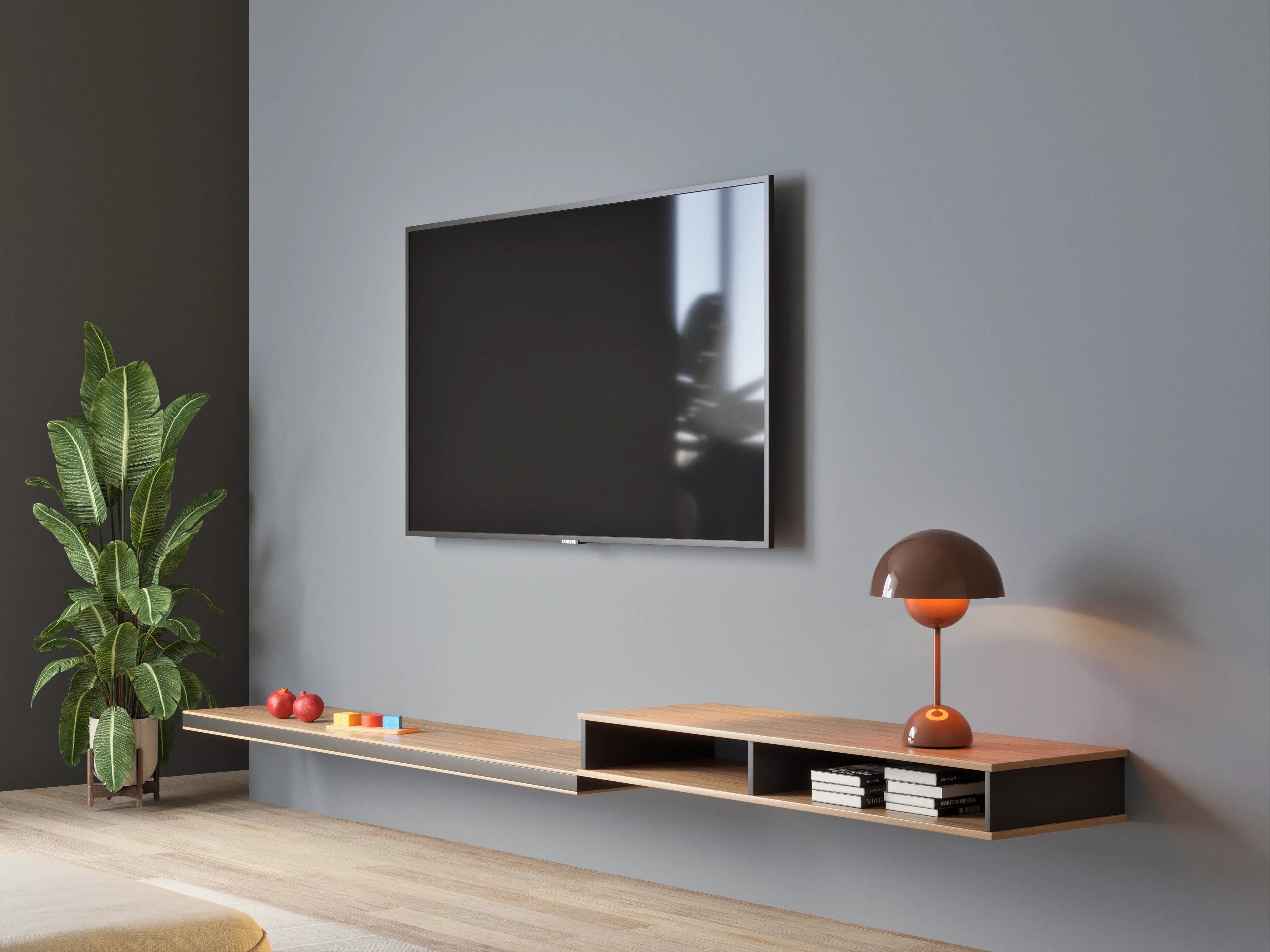 Wandverkleidung Wohnzimmer - RAL 7046 (Telegrau 2)