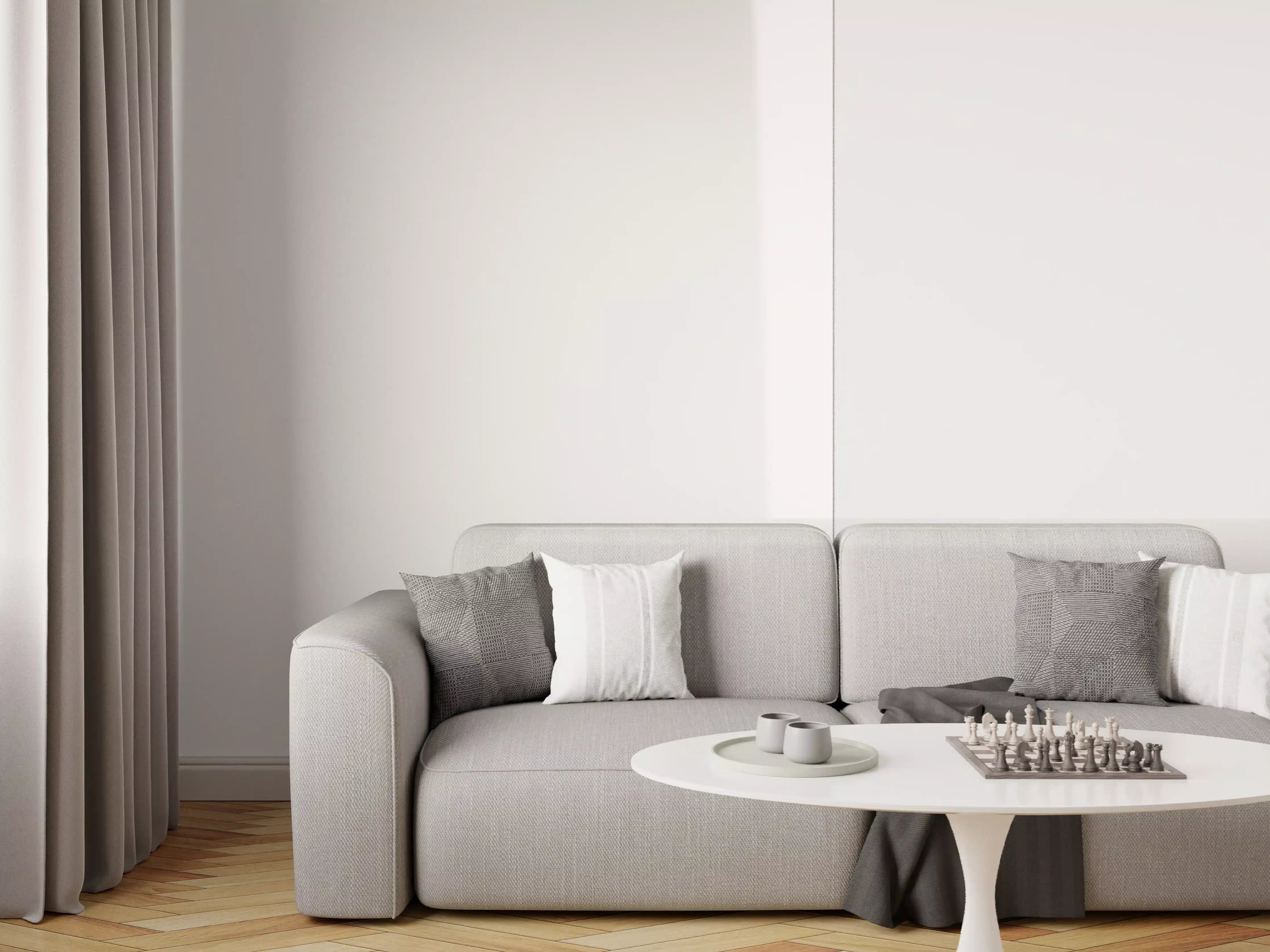 Wandverkleidung Wohnzimmer - RAL 7047 (Telegrau 4)