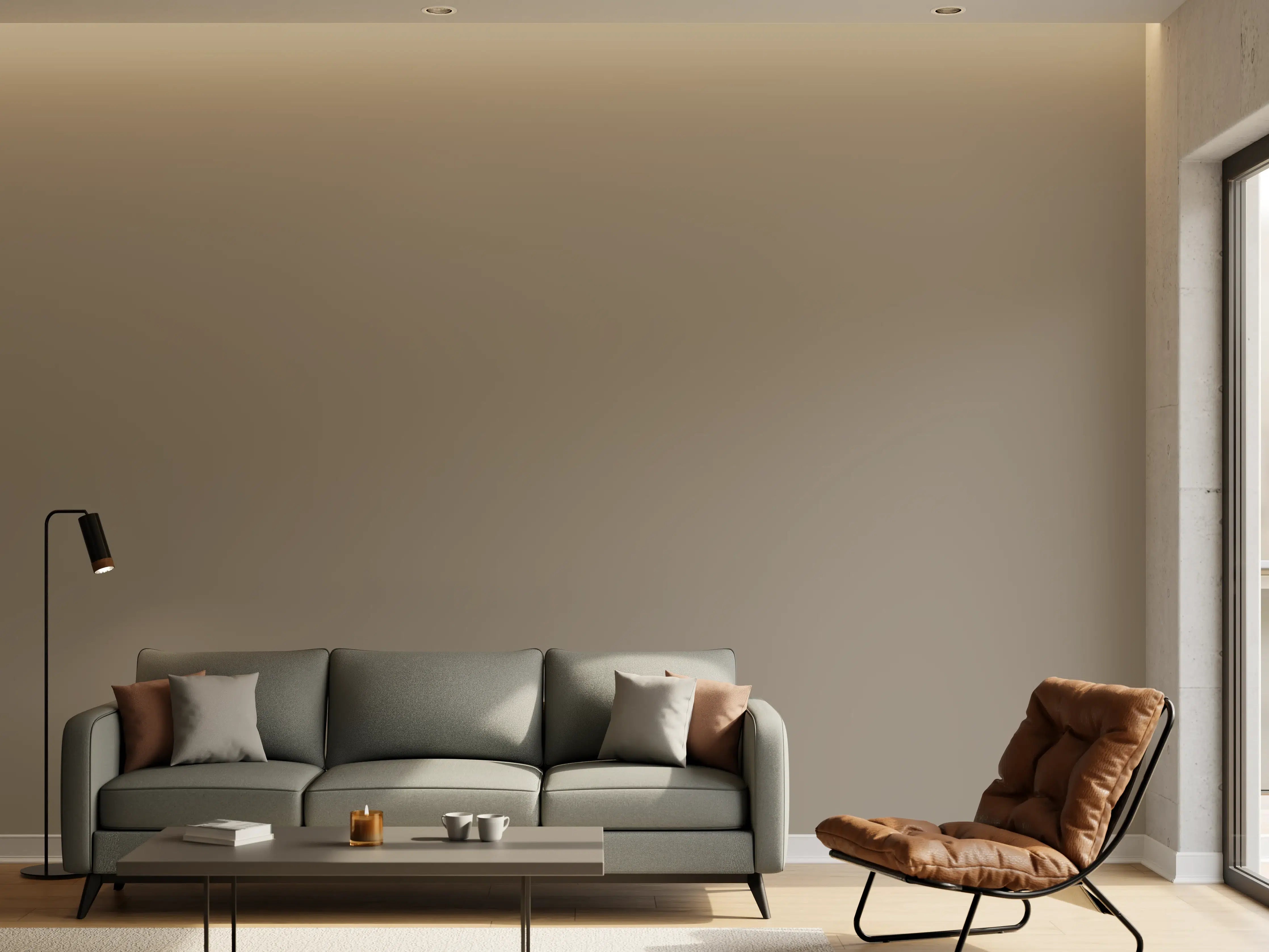 Wandverkleidung Wohnzimmer - RAL 7048 (Perlmuttgrau)